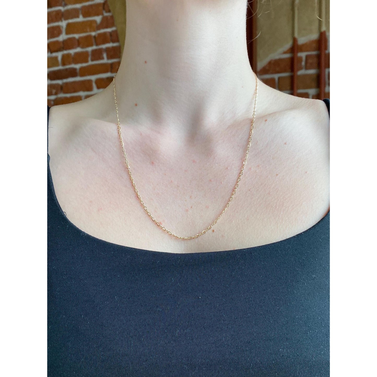 Vintage Solid 14k Yellow Gold Fancy Chain Necklace - 20.5 inches