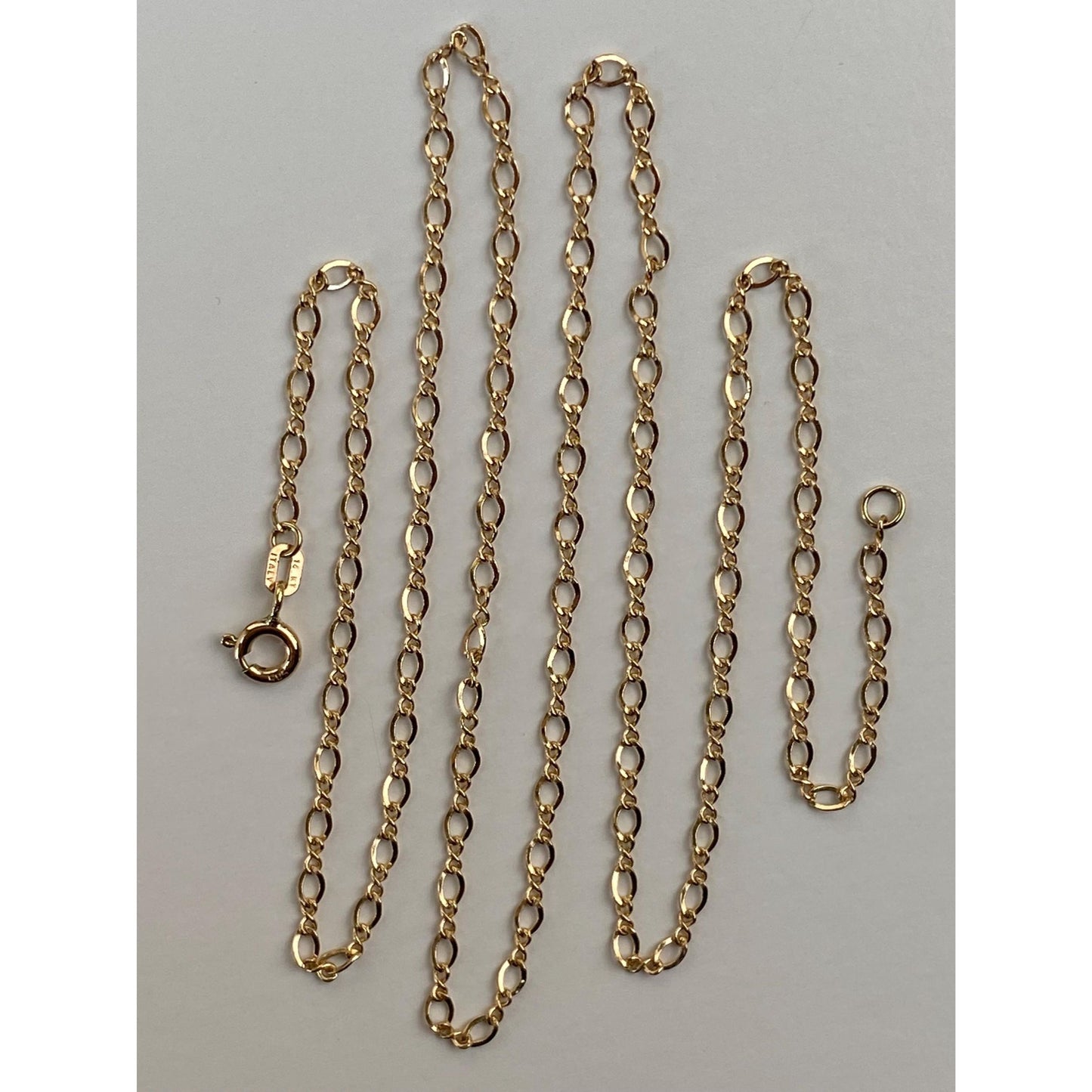 Vintage Solid 14k Yellow Gold Fancy Chain Necklace - 20.5 inches