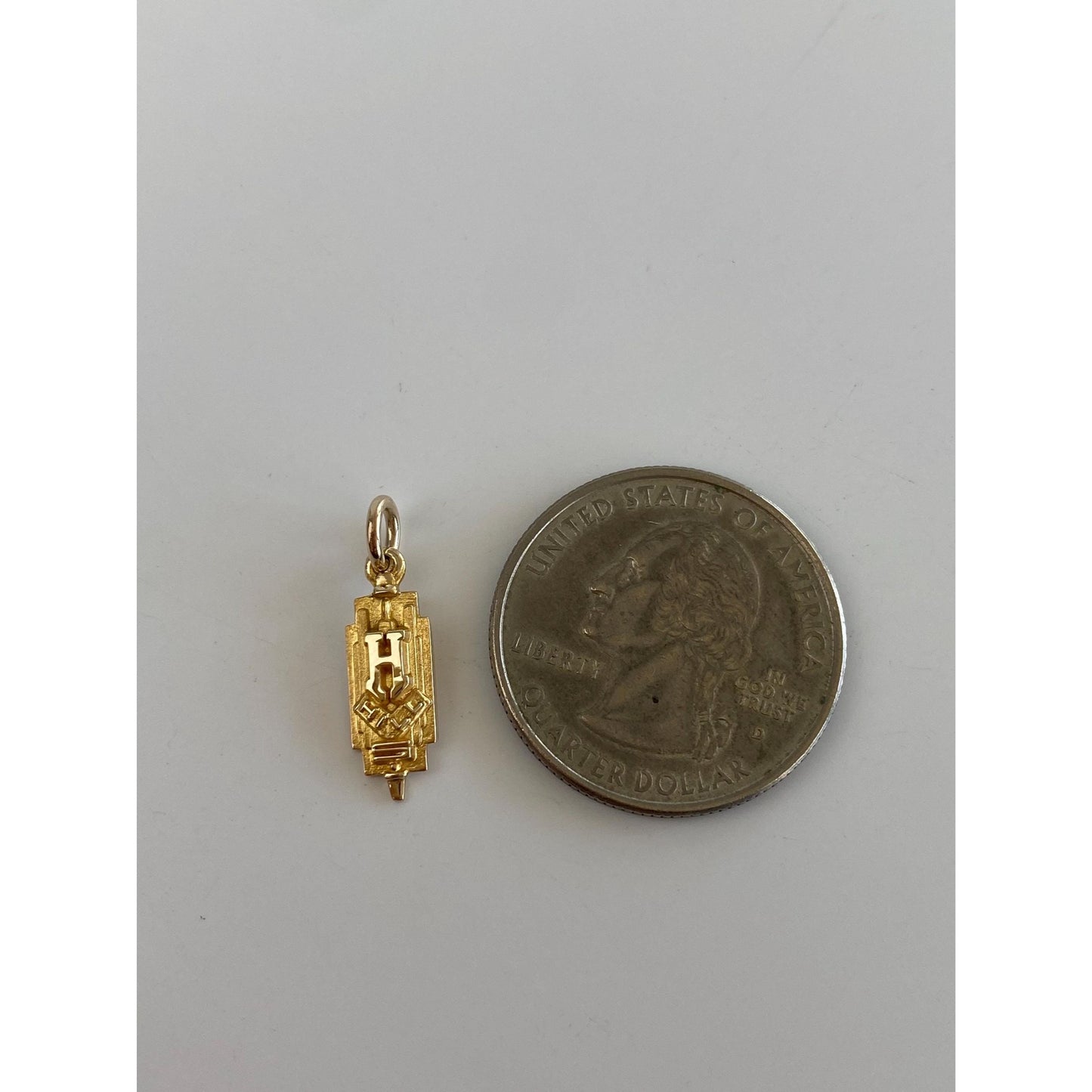 Vintage Solid 10k Yellow Gold Hill Key Charm