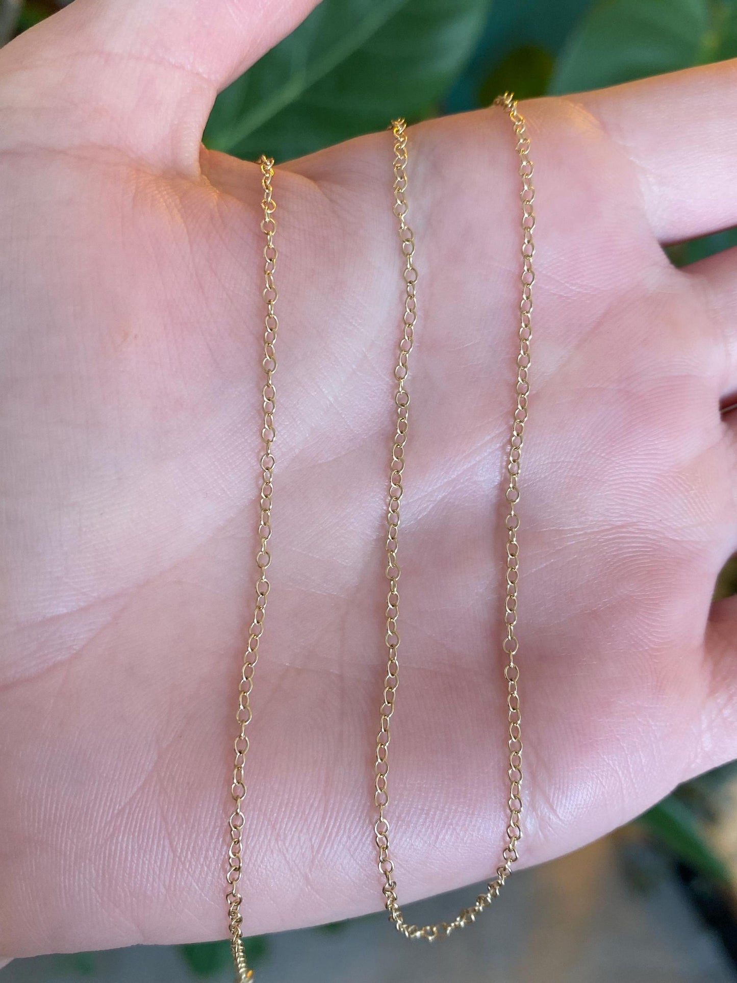 Vintage Solid 14k Yellow Gold Rolo Chain Necklace - 17 inches