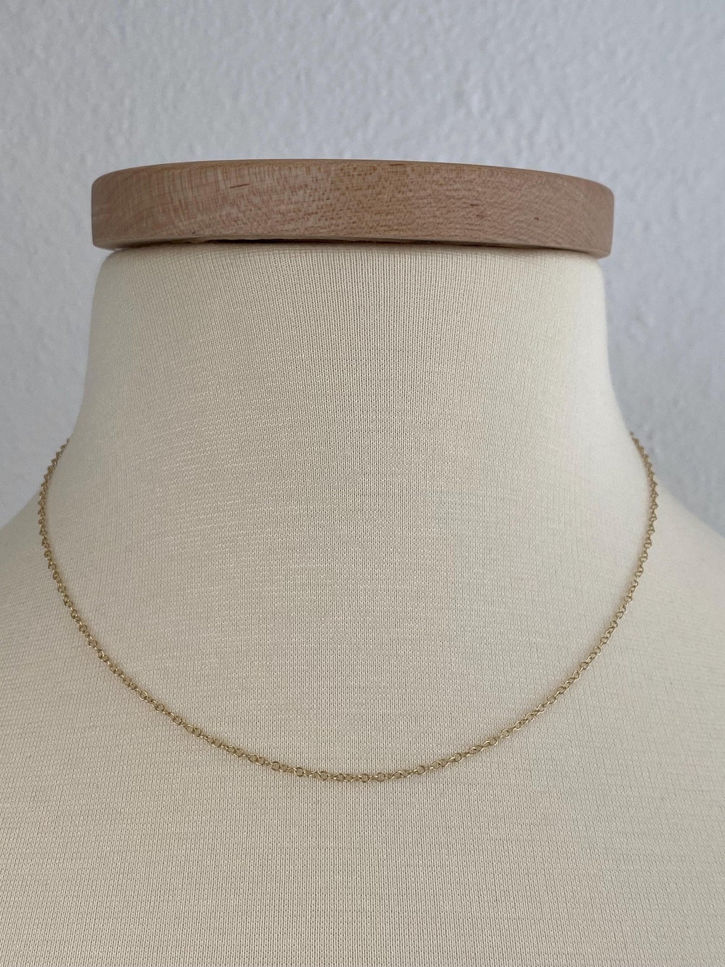 Vintage Solid 14k Yellow Gold Rolo Chain Necklace - 17 inches
