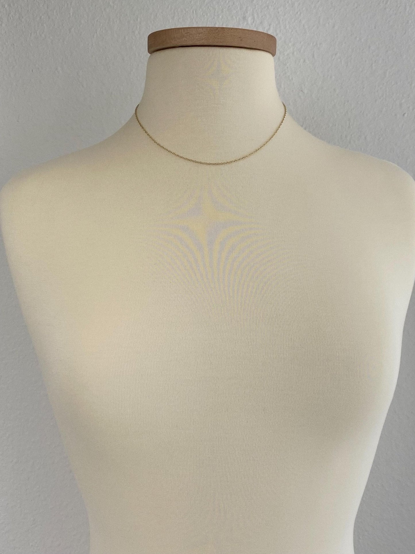 Vintage Solid 14k Yellow Gold Rolo Chain Necklace - 17 inches