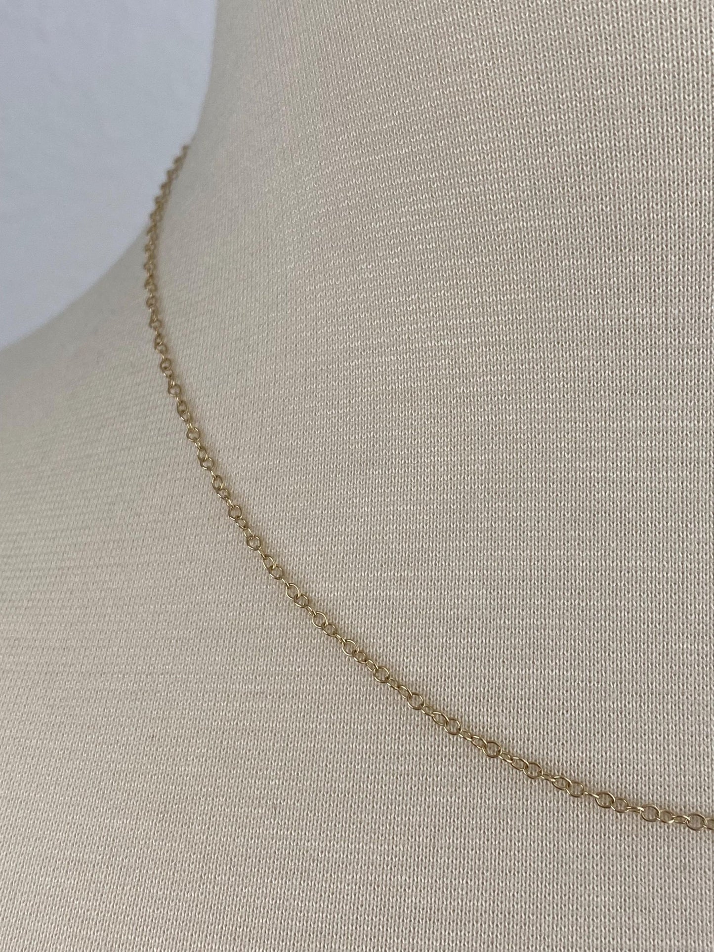 Vintage Solid 14k Yellow Gold Rolo Chain Necklace - 17 inches