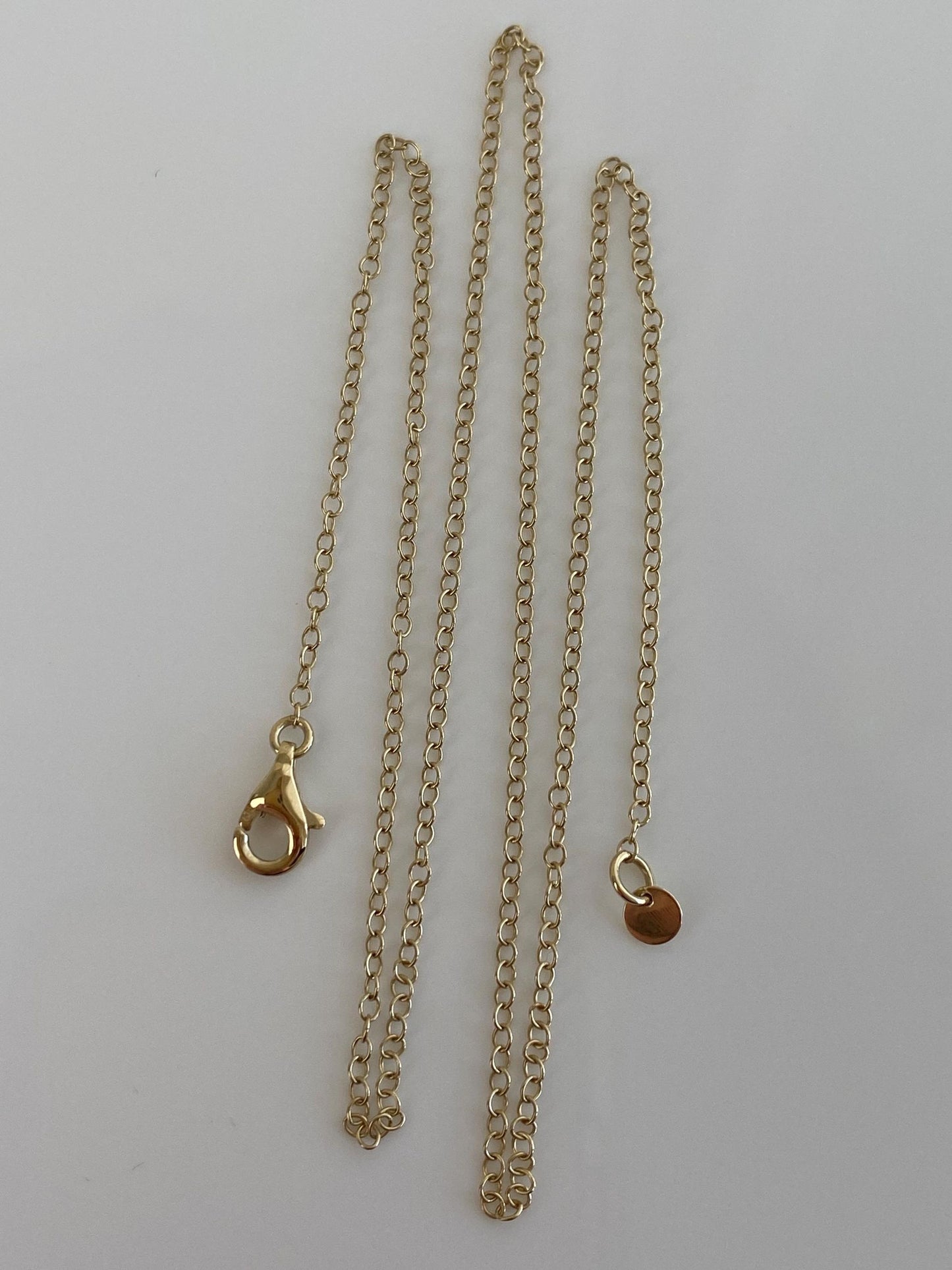 Vintage Solid 14k Yellow Gold Rolo Chain Necklace - 17 inches