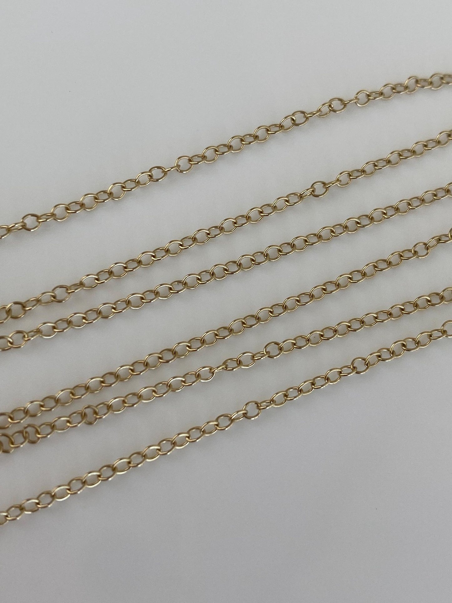 Vintage Solid 14k Yellow Gold Rolo Chain Necklace - 17 inches