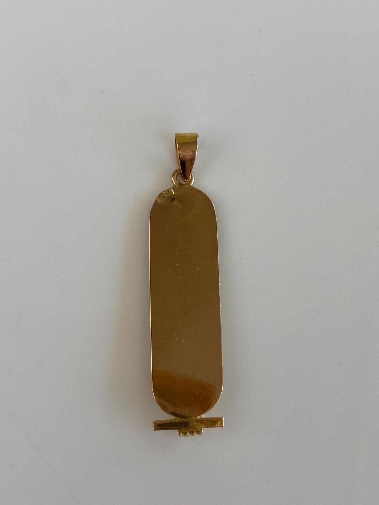 Vintage Solid 18k Yellow Gold Egyptian Cartouche Charm