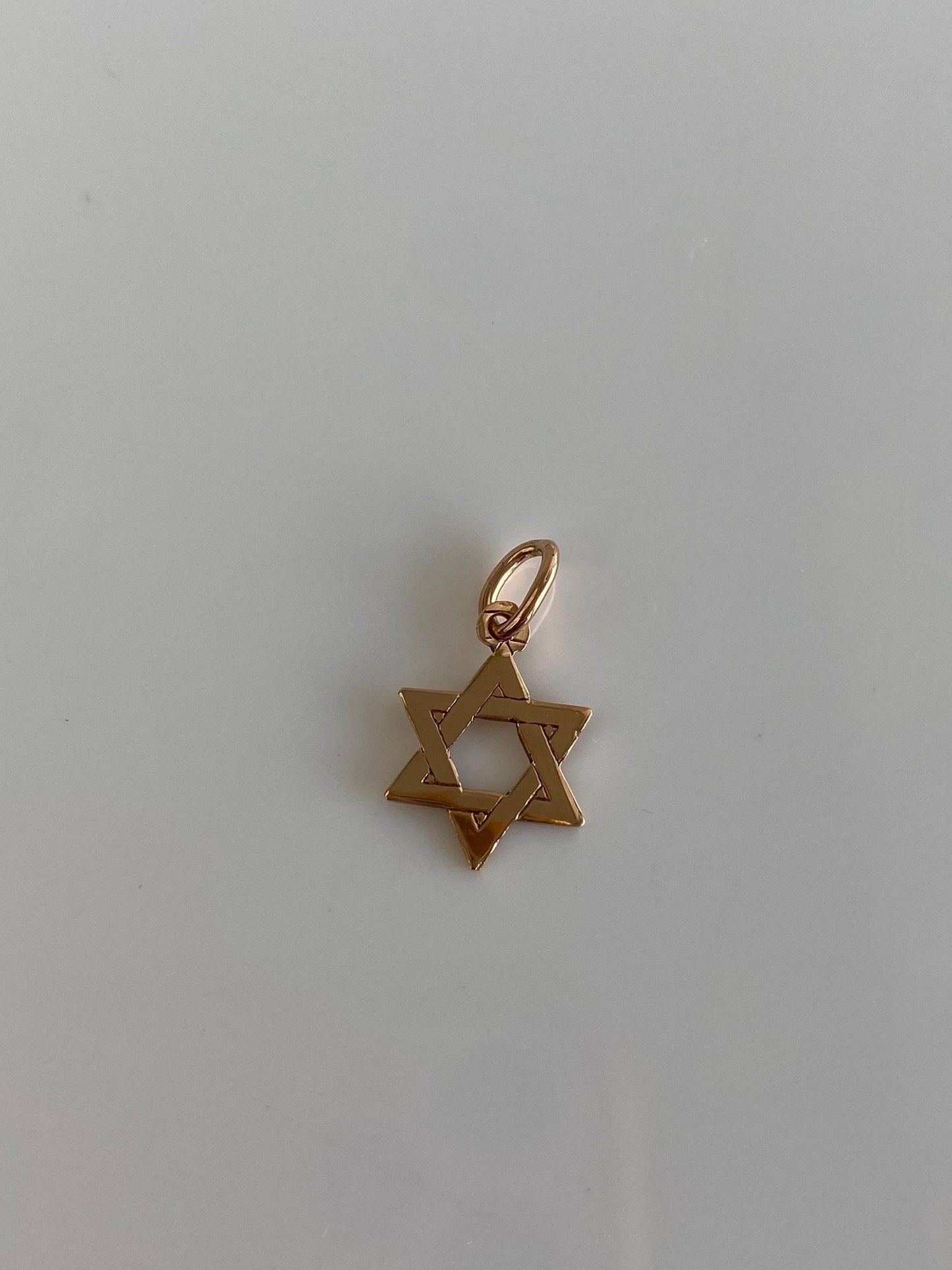 Vintage Solid 14k Rose Gold Star of David Charm