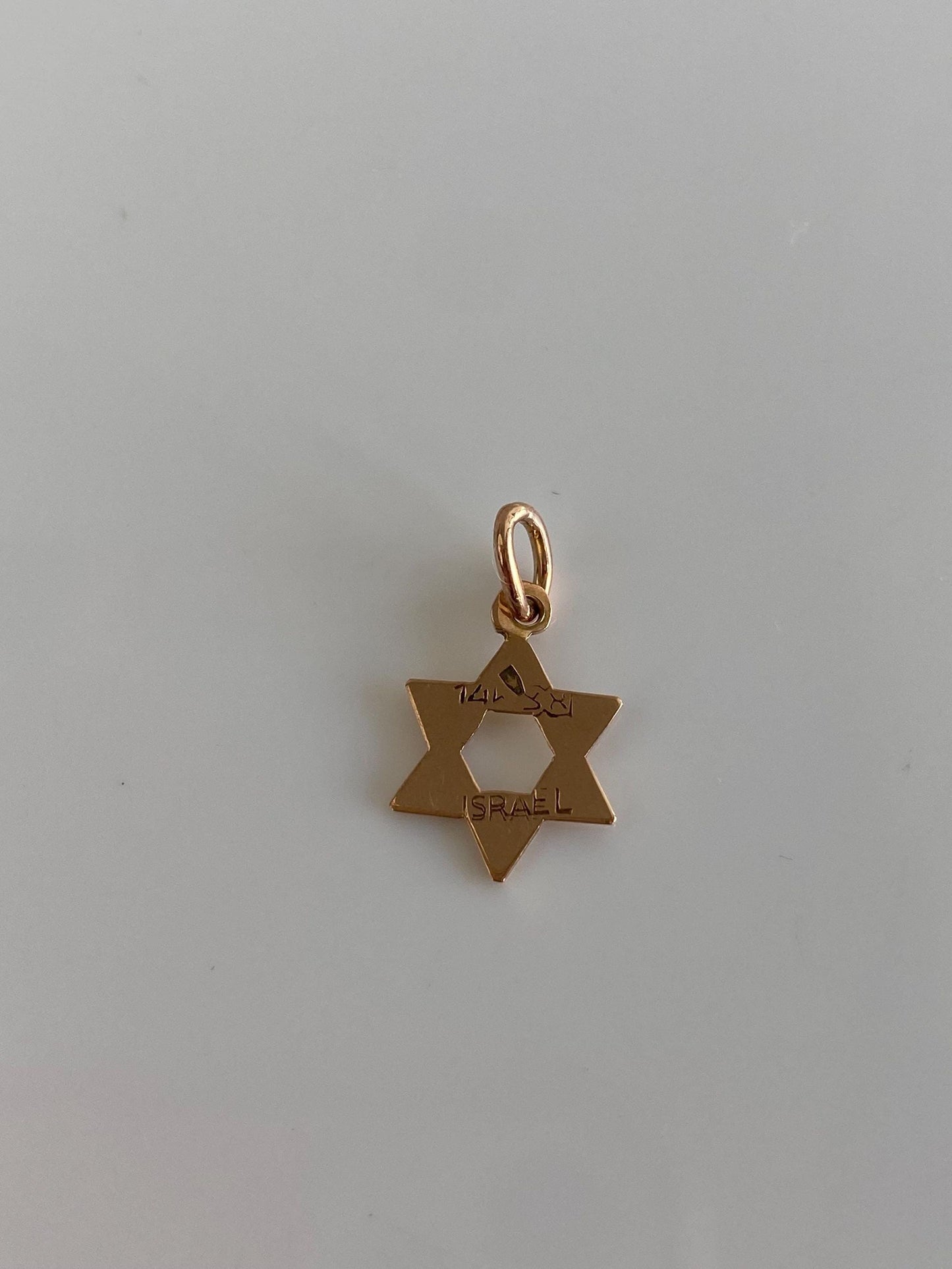 Vintage Solid 14k Rose Gold Star of David Charm