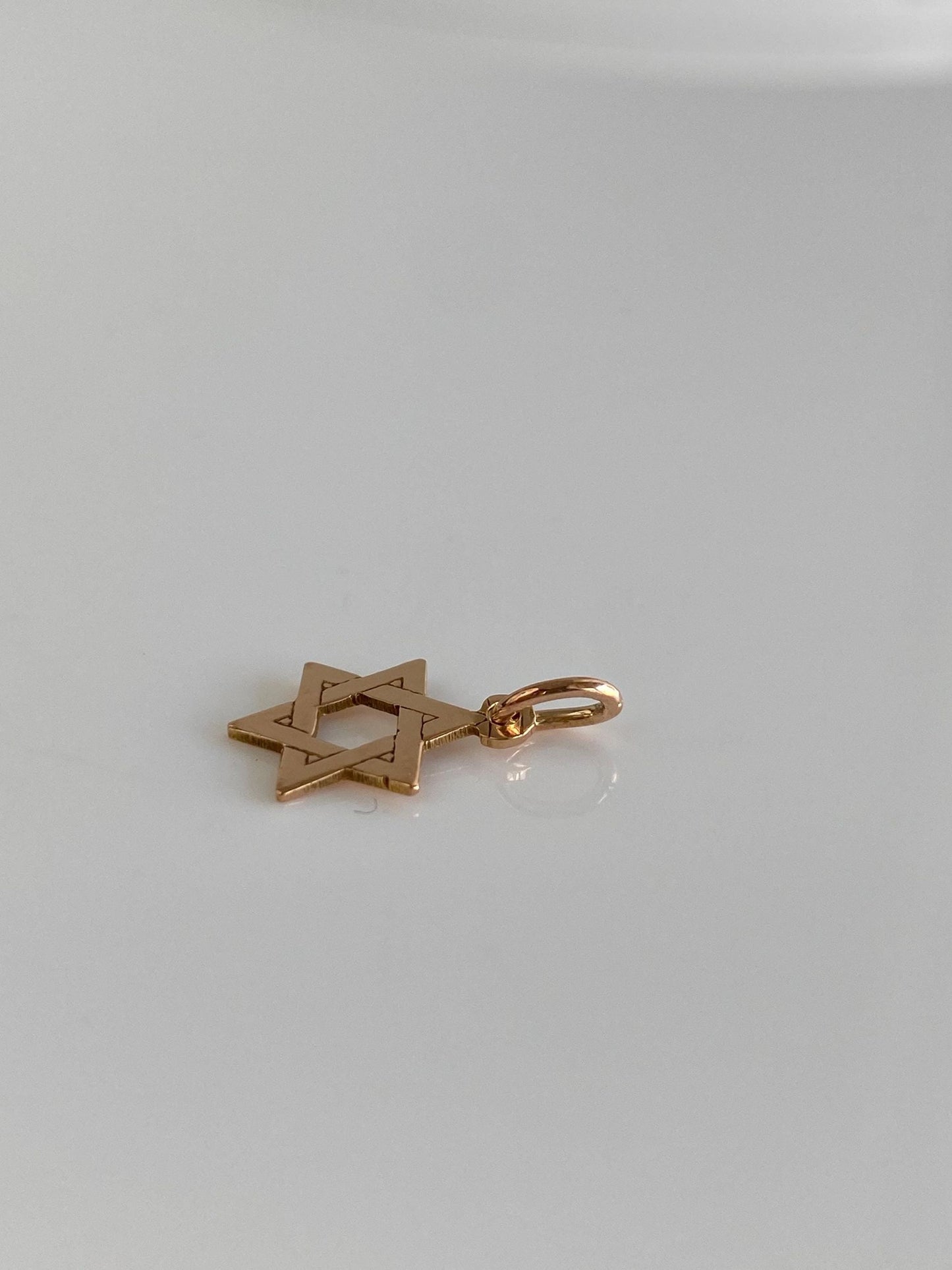 Vintage Solid 14k Rose Gold Star of David Charm