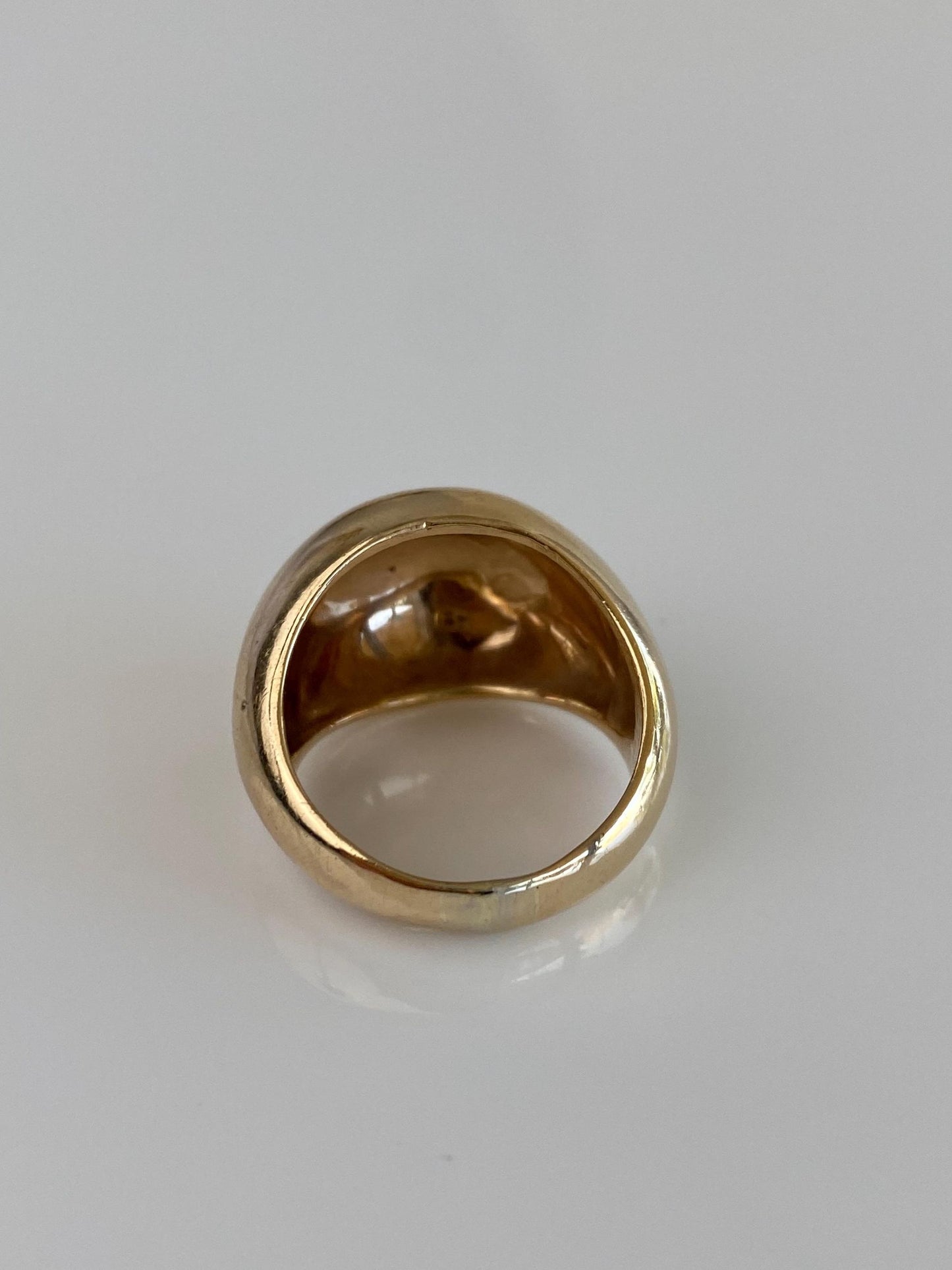 Vintage Solid 14k Yellow Gold Monogram Domed Ring - Size 5.5
