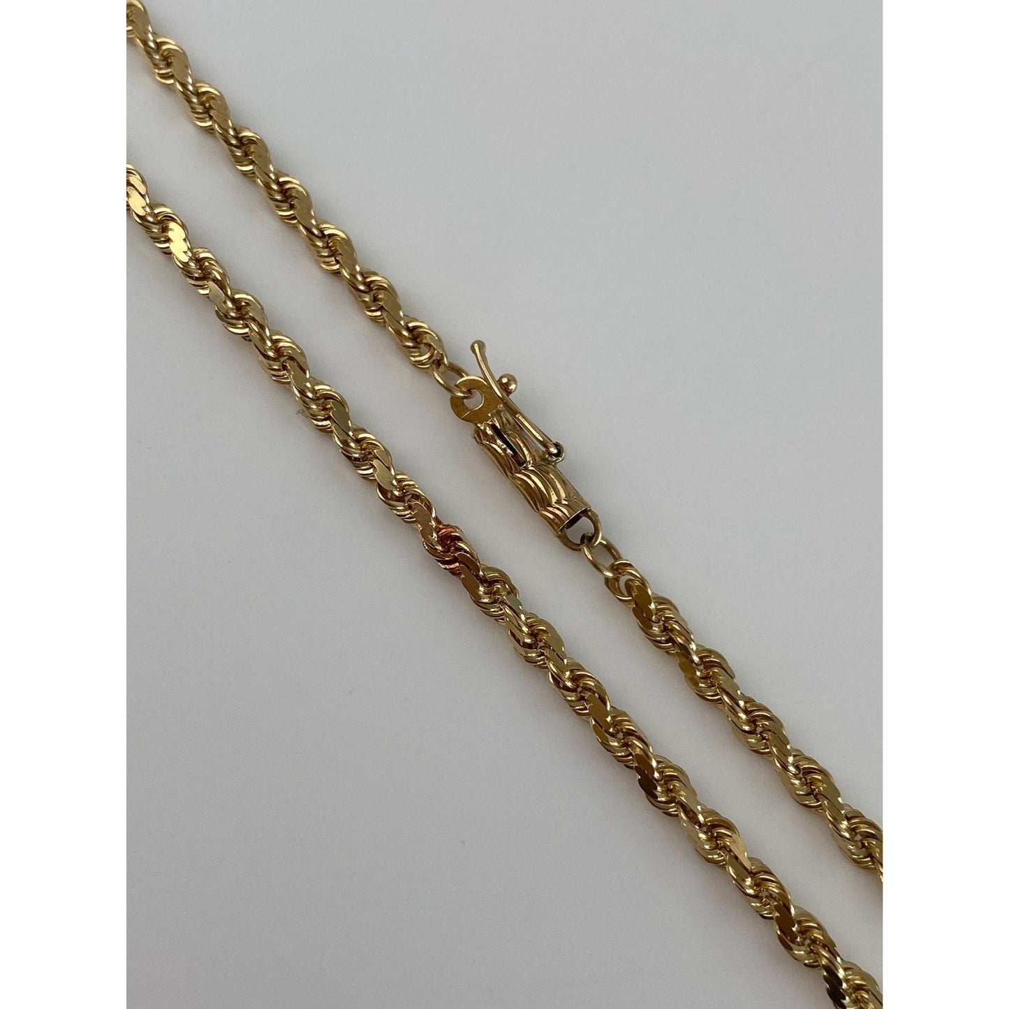 Vintage Solid 14k Yellow Gold Rope Chain Necklace - 24 inches