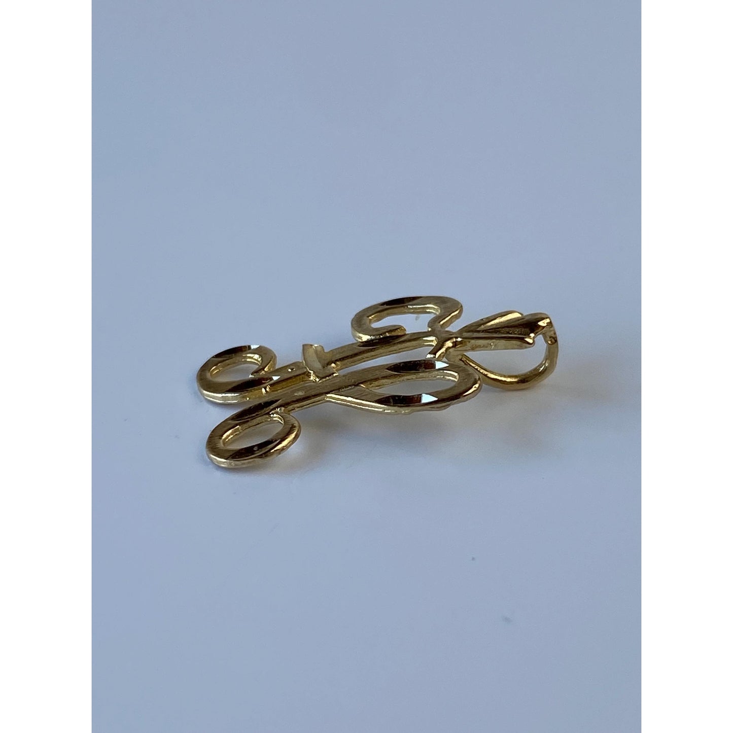 Solid 14k Yellow Gold Diamond Cut Initial 'H' Charm