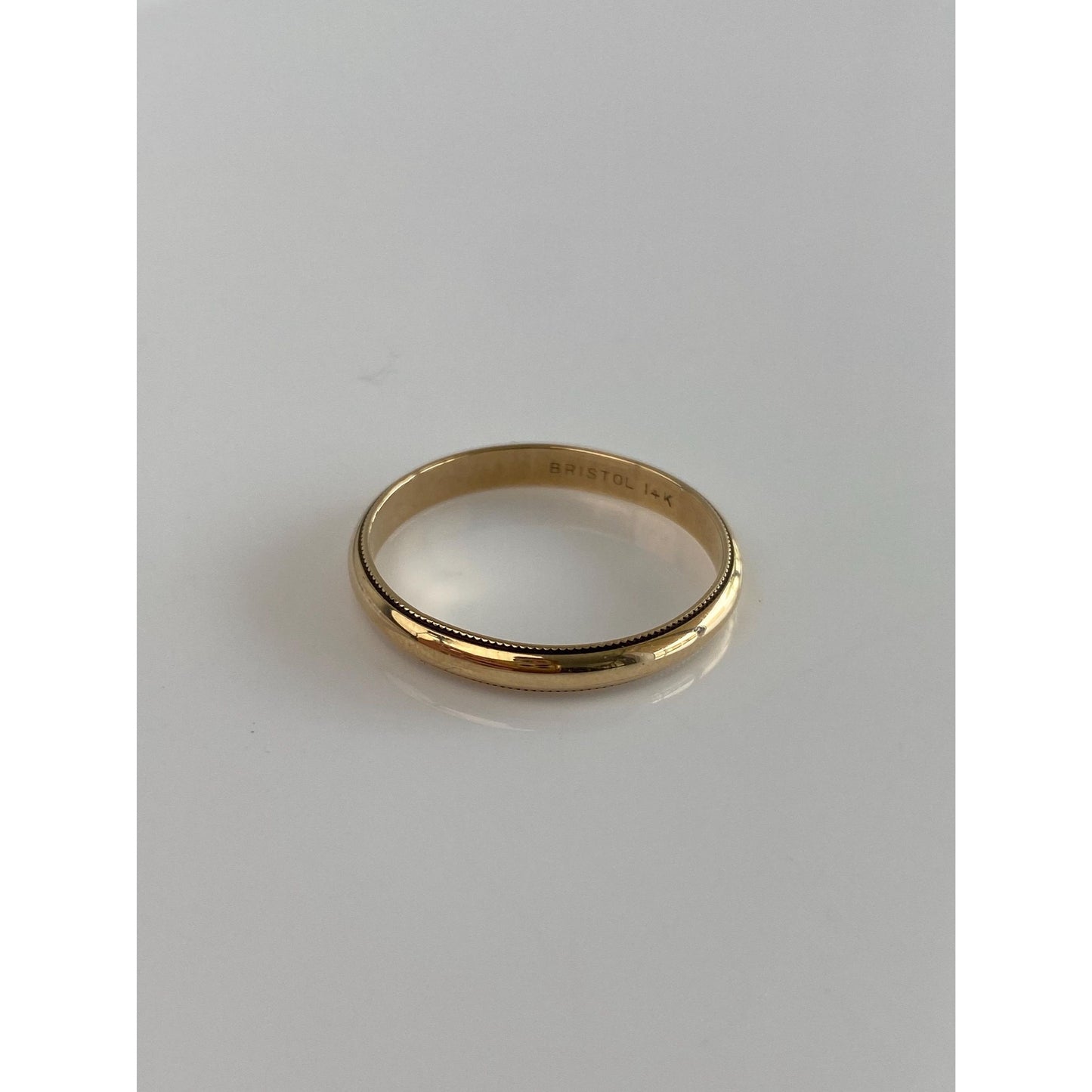 Vintage Solid 14k Yellow Gold Milgrain Ring Band - Size 9.75