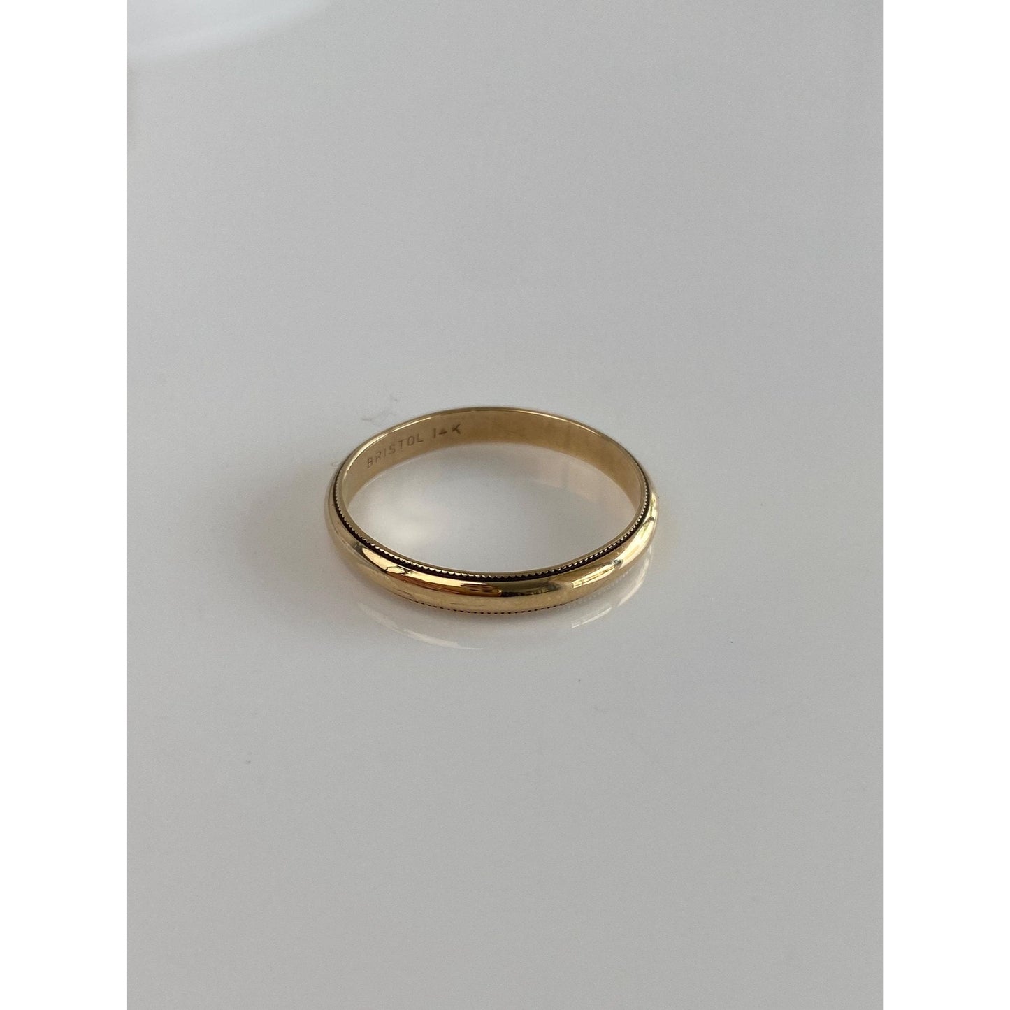 Vintage Solid 14k Yellow Gold Milgrain Ring Band - Size 9.75