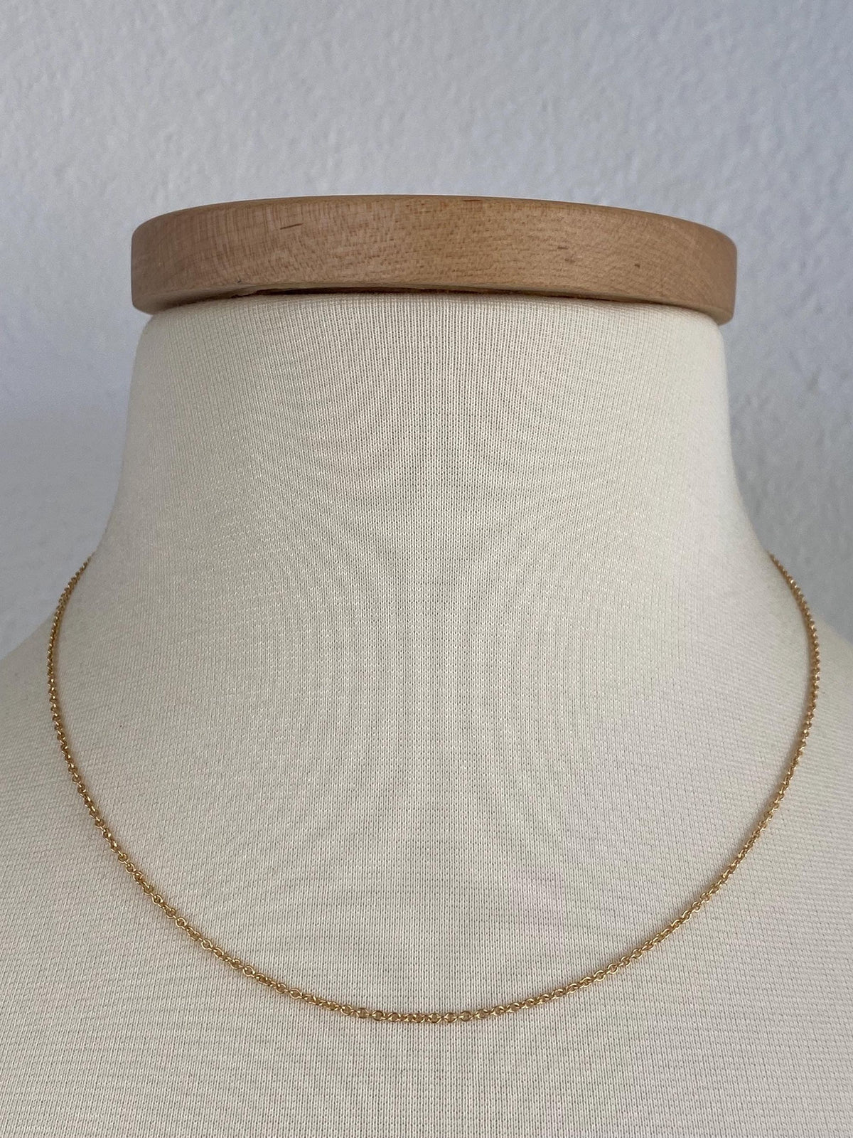 Vintage Solid 18k Yellow Gold Rolo Style Chain Necklace - 18.25 inches