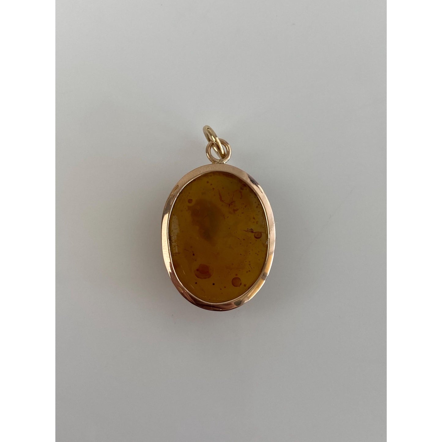 Vintage Solid 10k Rosey Gold Agate Charm