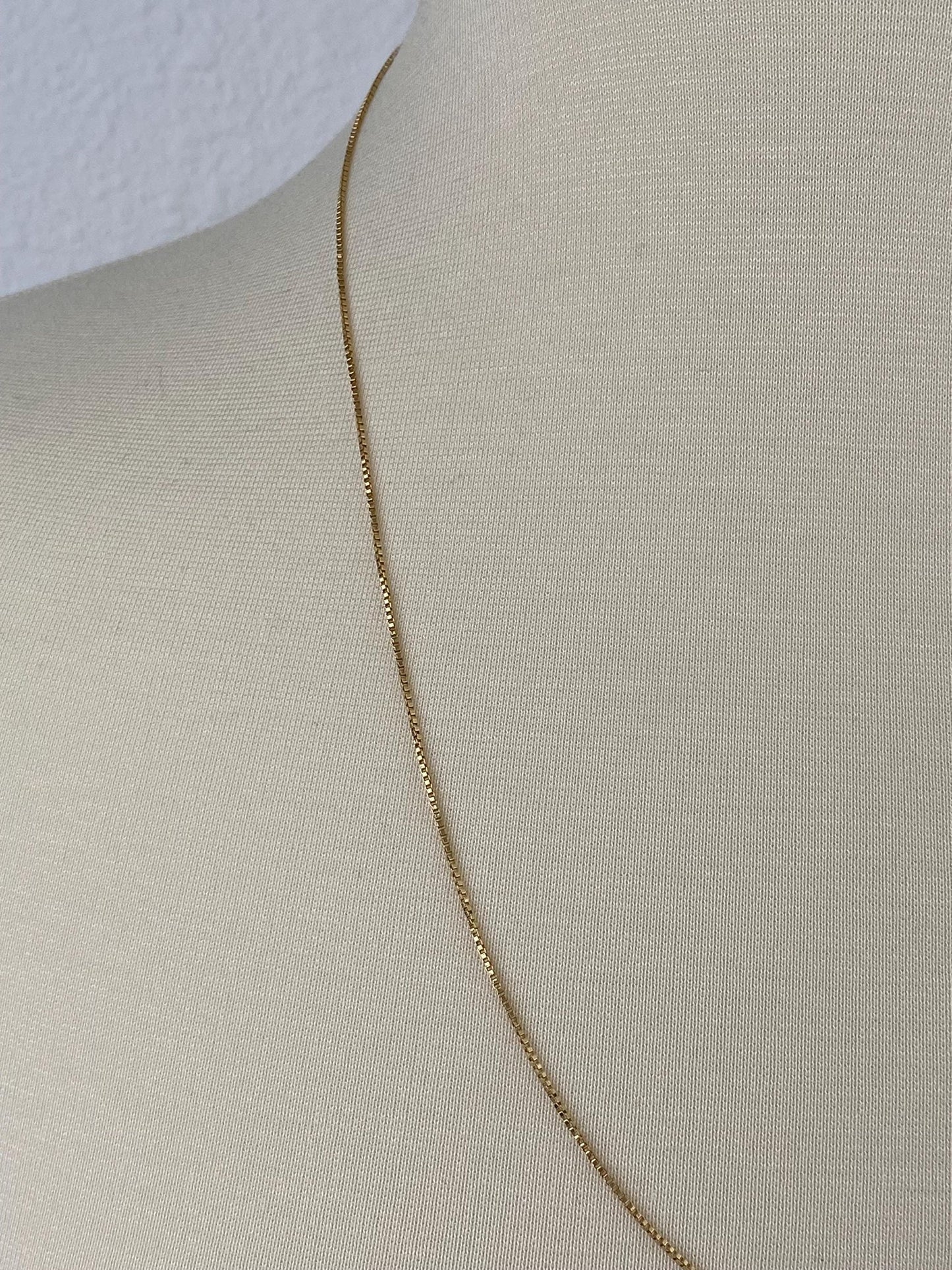 Vintage Solid 18k Yellow Gold Box Chain Necklace - 24 inches