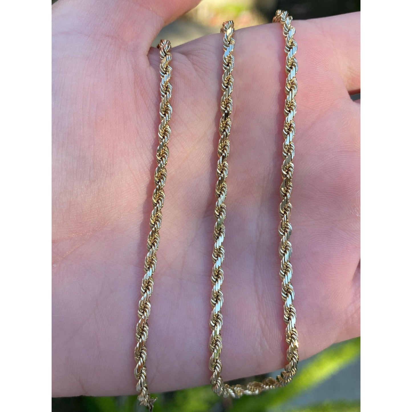 Vintage Solid 14k Yellow Gold Rope Chain Necklace - 18 inches