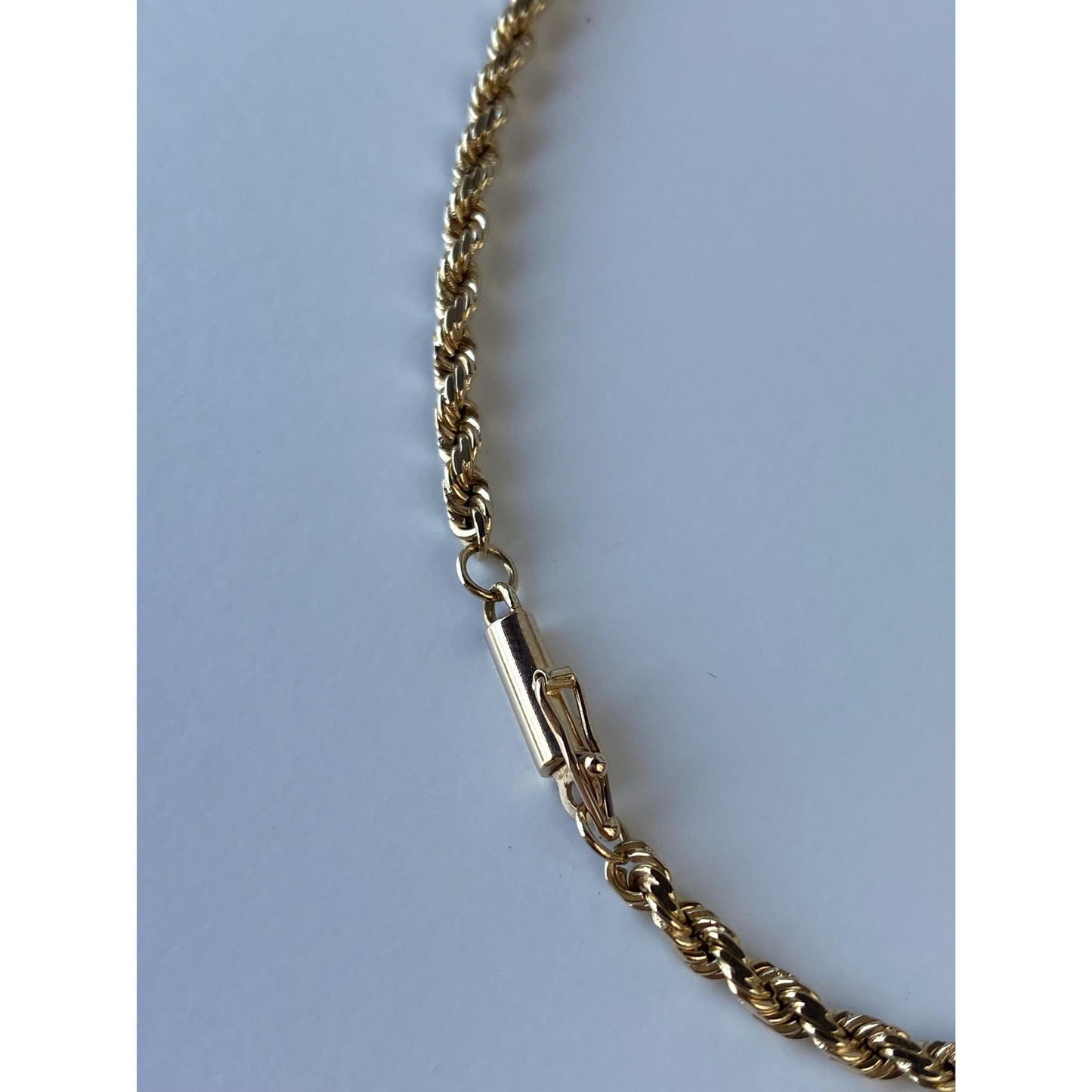 Vintage Solid 14k Yellow Gold Rope Chain Necklace - 18 inches