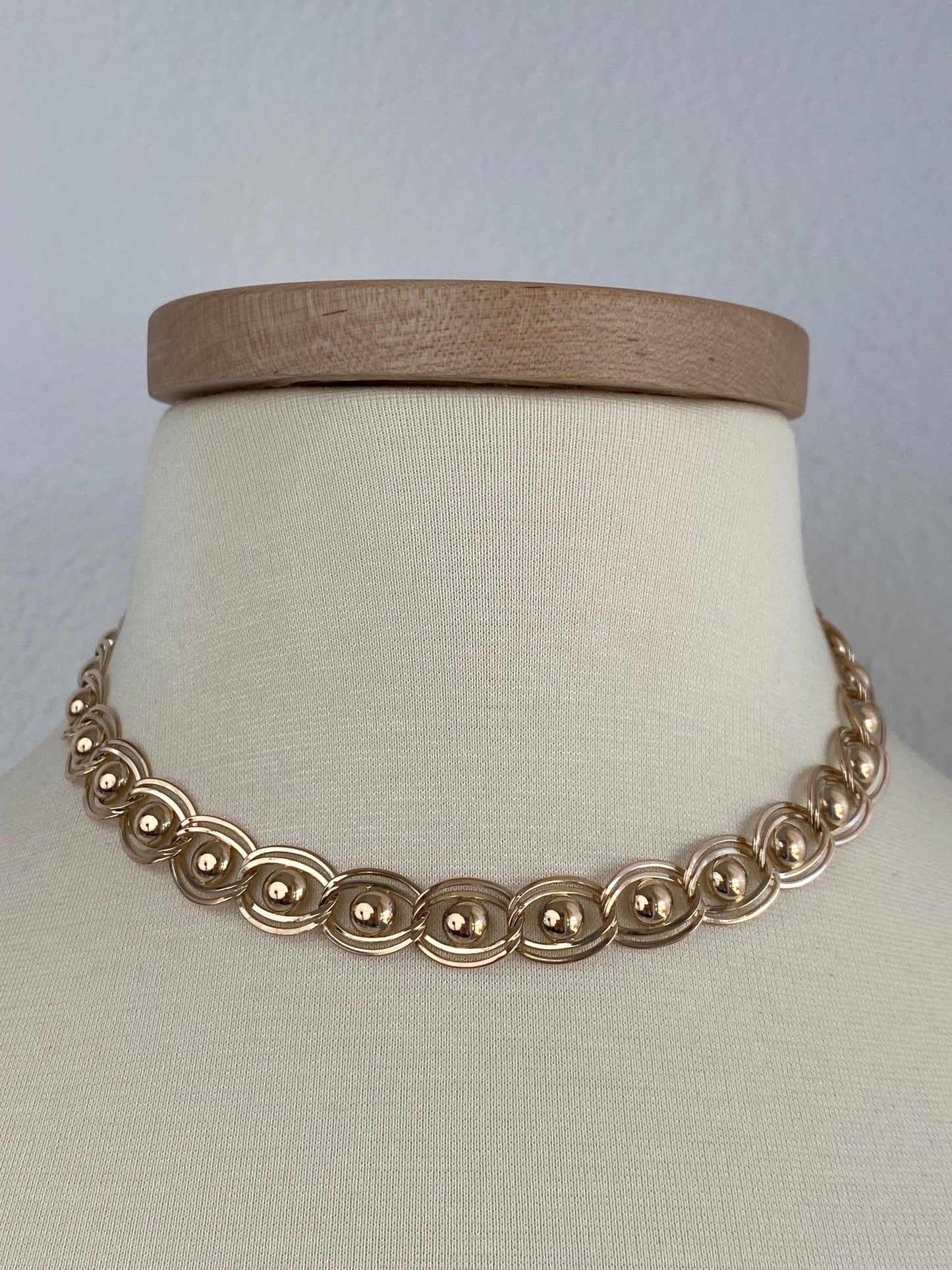 Vintage Solid 14k Yellow Gold Fancy Link Chain Necklace - 16 inches