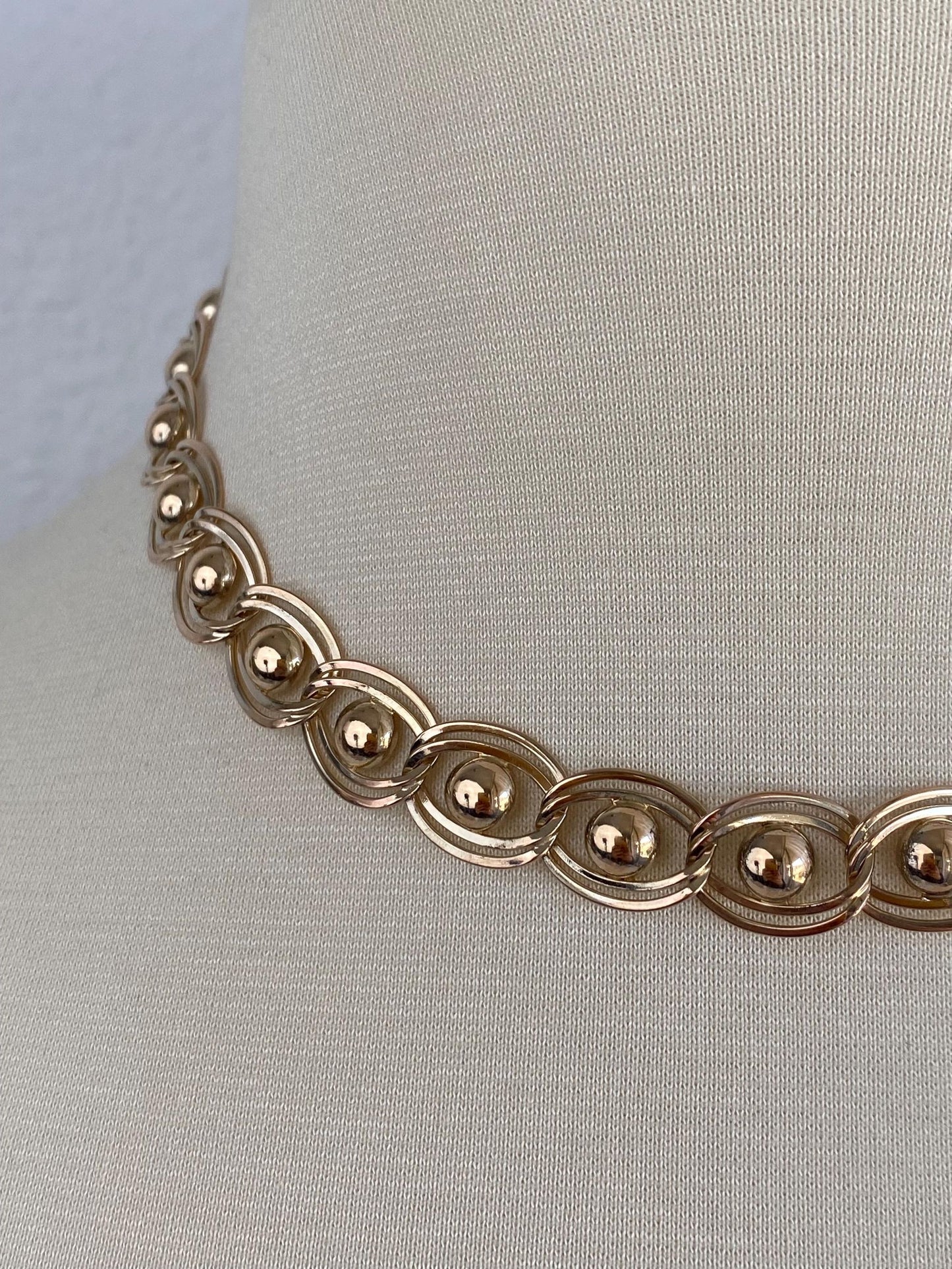 Vintage Solid 14k Yellow Gold Fancy Link Chain Necklace - 16 inches
