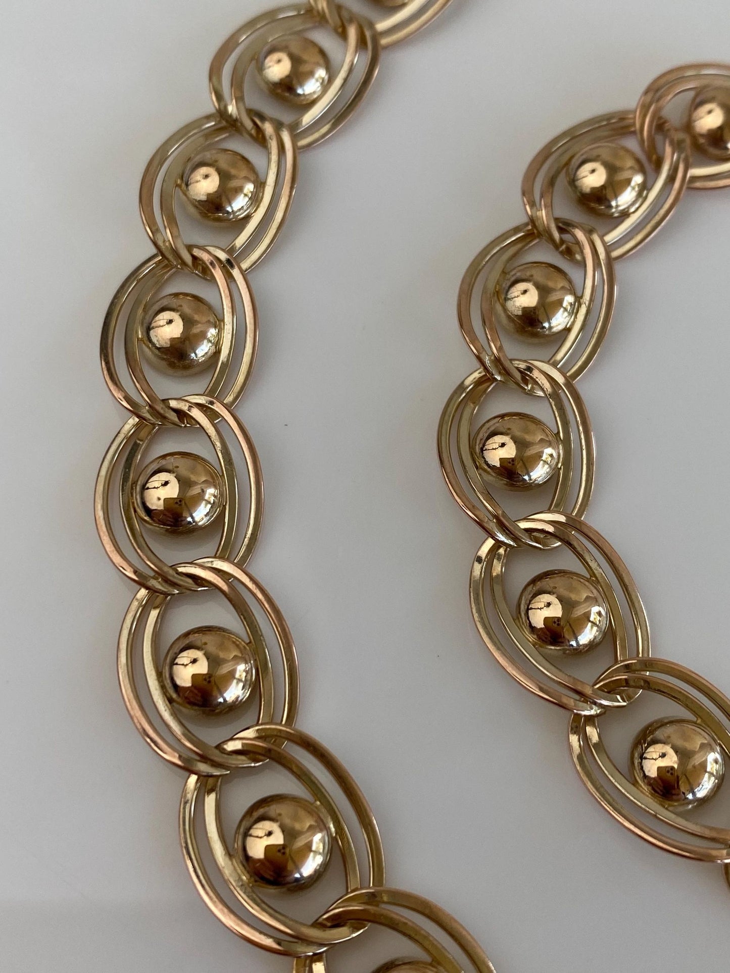 Vintage Solid 14k Yellow Gold Fancy Link Chain Necklace - 16 inches