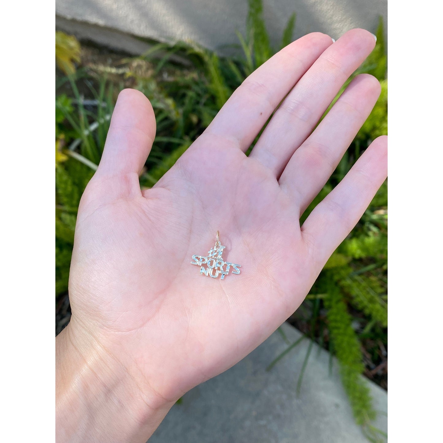 Vintage Solid 14k Yellow Gold Diamond Cut '#1 Sports Nut' Charm