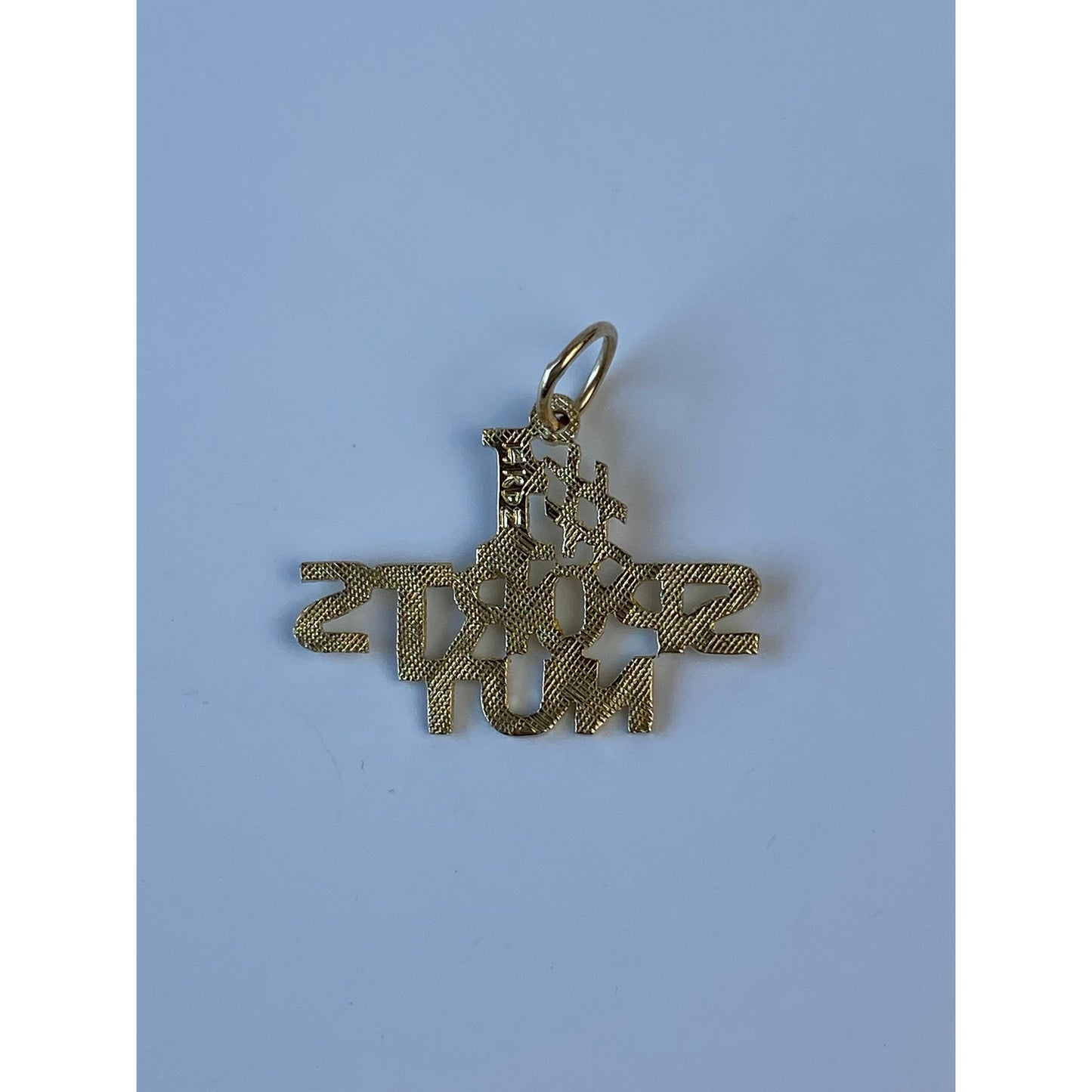 Vintage Solid 14k Yellow Gold Diamond Cut '#1 Sports Nut' Charm