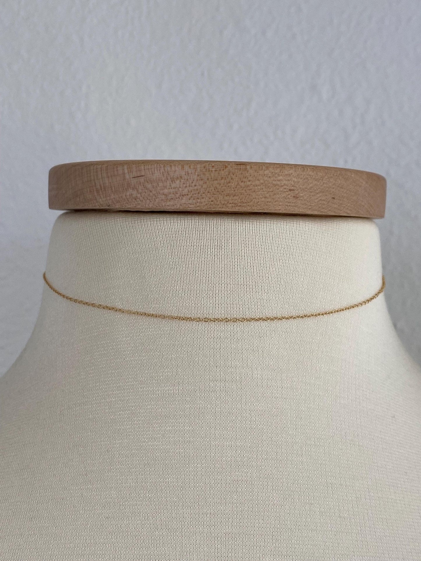 Vintage Solid 10k Yellow Gold Dainty Cable Chain Necklace - 13.75 inches