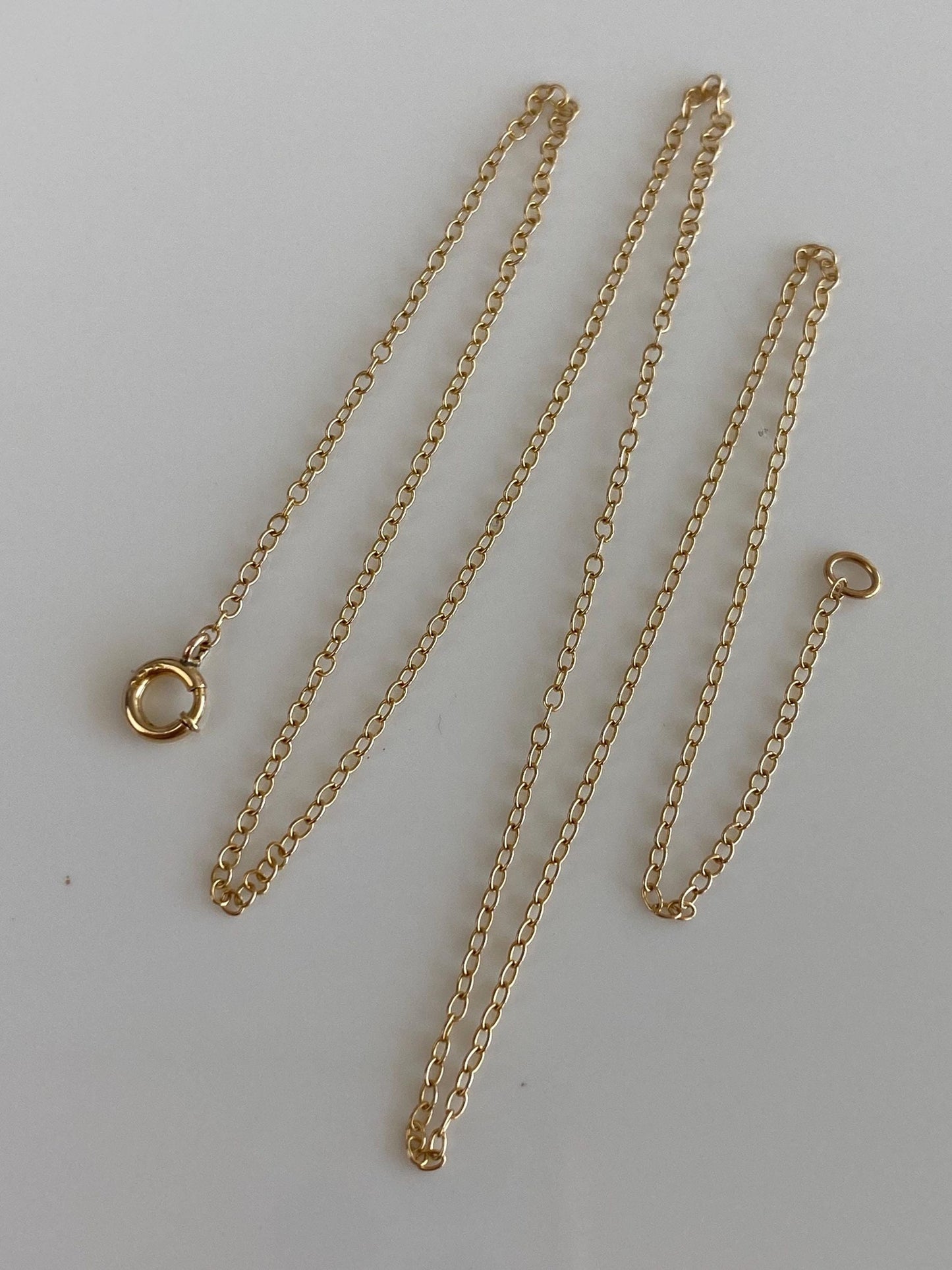 Vintage Solid 10k Yellow Gold Dainty Cable Chain Necklace - 13.75 inches