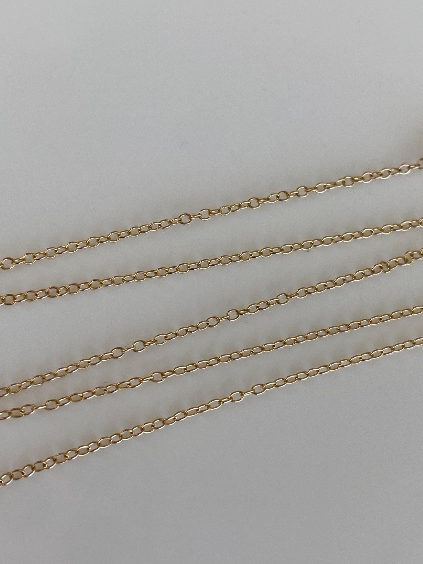 Vintage Solid 10k Yellow Gold Dainty Cable Chain Necklace - 13.75 inches