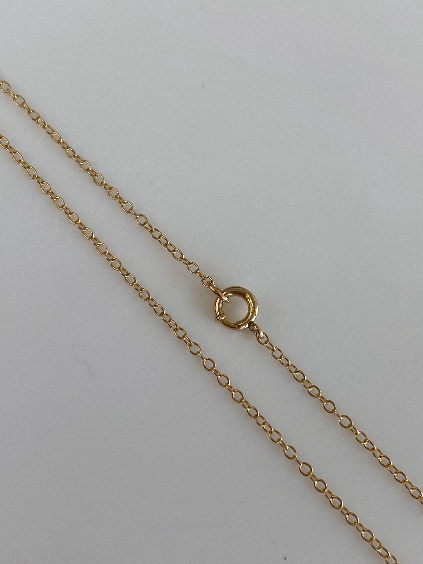 Vintage Solid 10k Yellow Gold Dainty Cable Chain Necklace - 13.75 inches