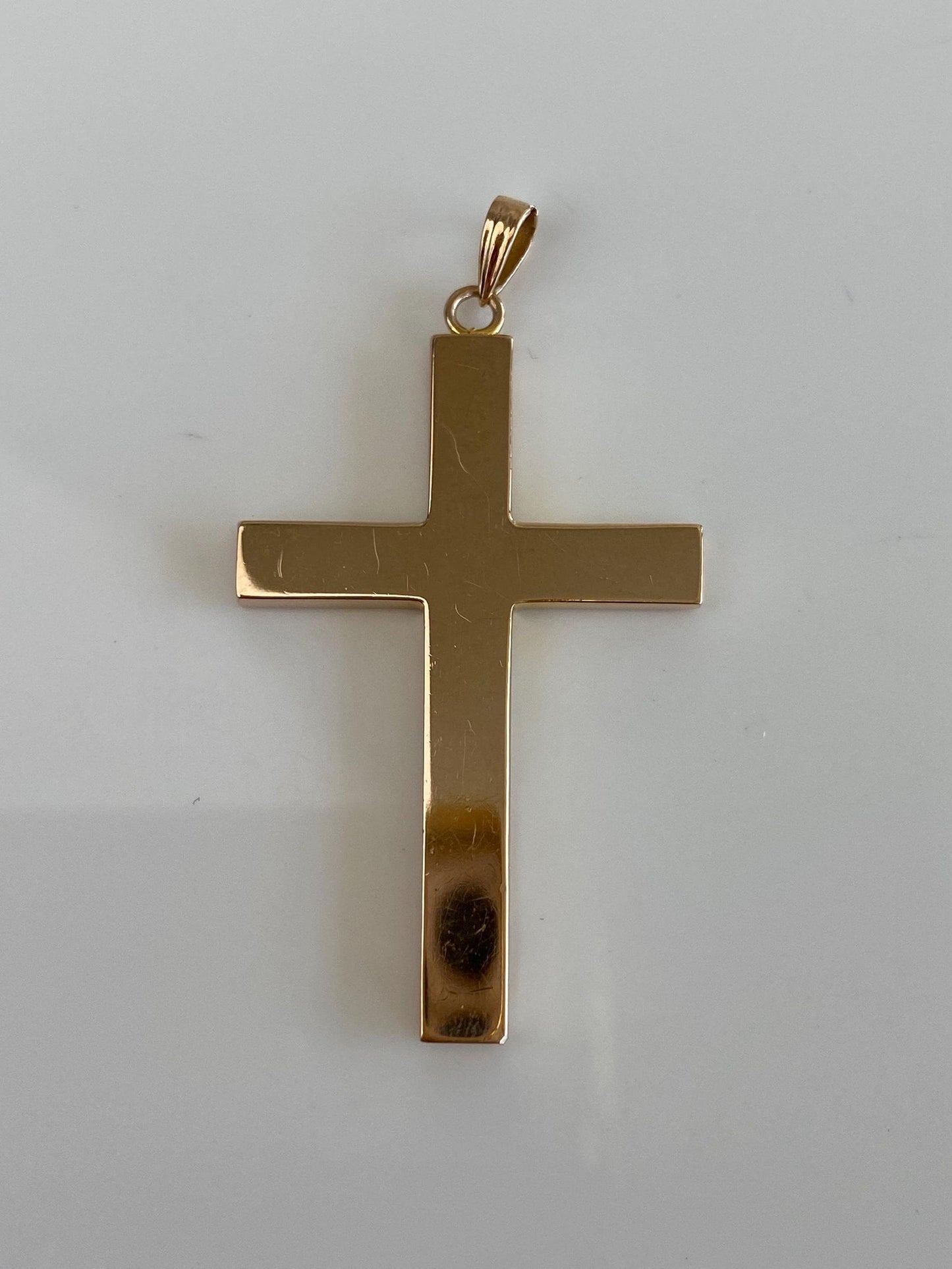 Vintage 9k Yellow Gold Engraved Cross Charm