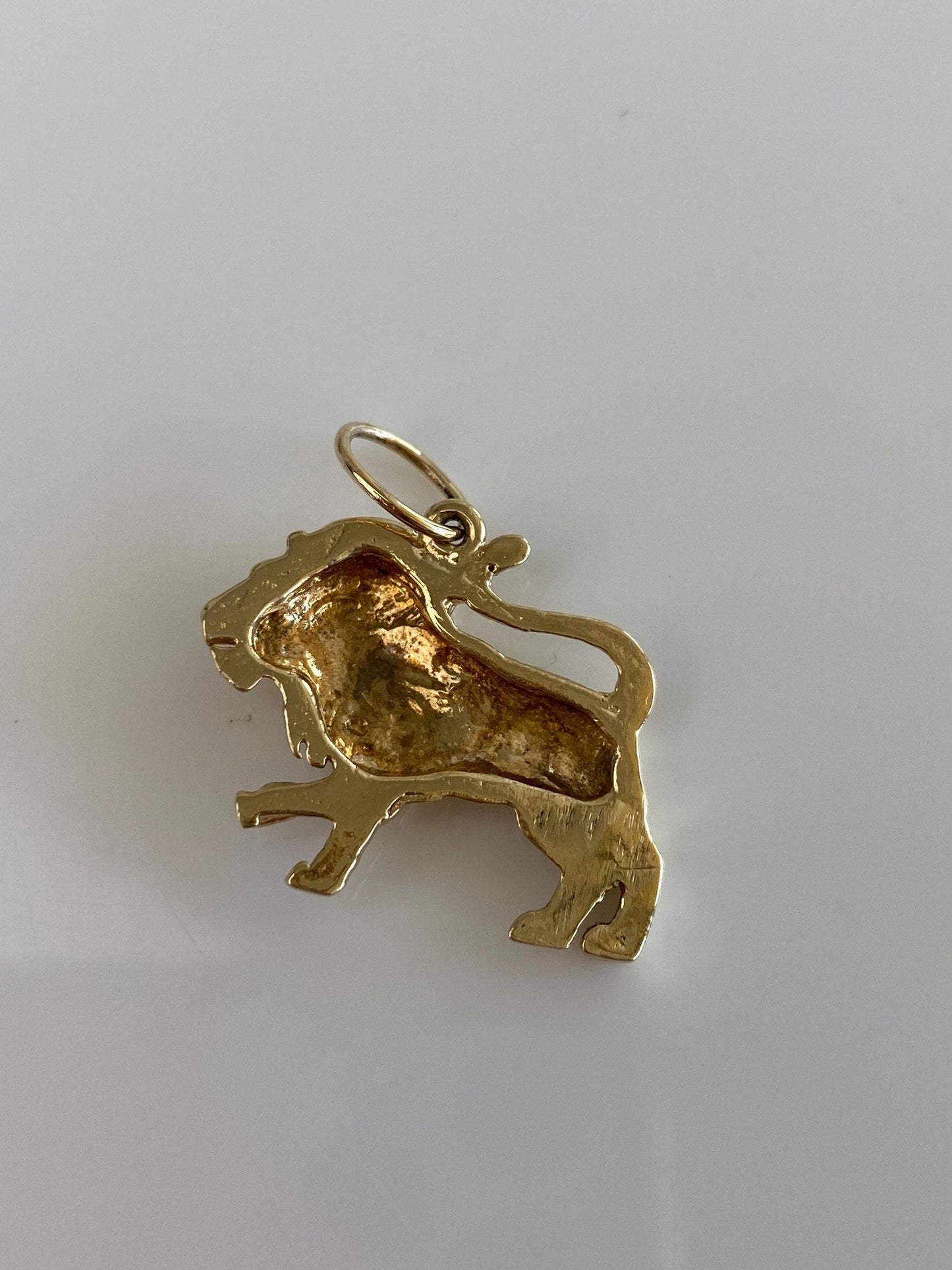 Vintage Solid 14k Yellow Gold Lion Charm