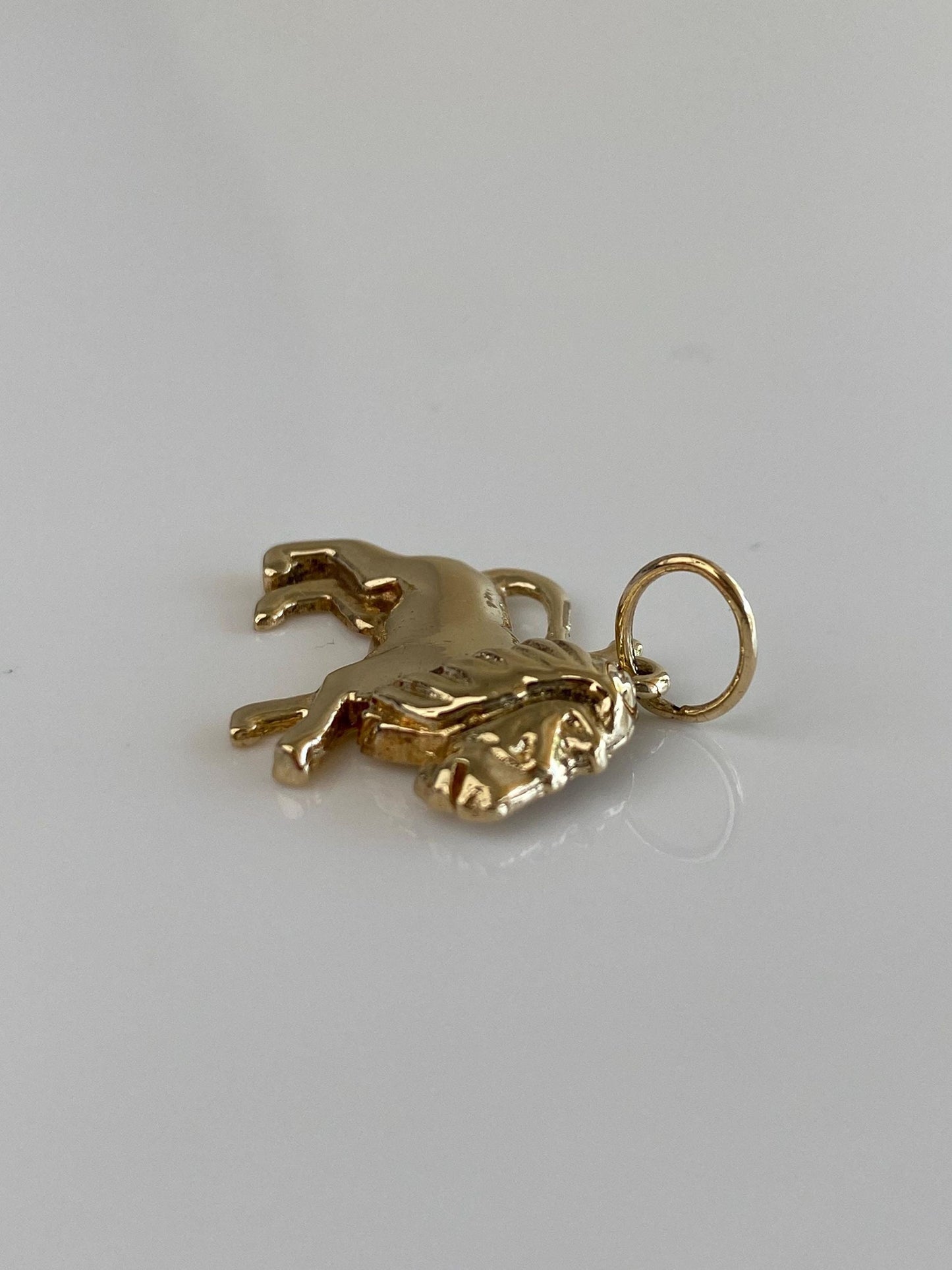 Vintage Solid 14k Yellow Gold Lion Charm