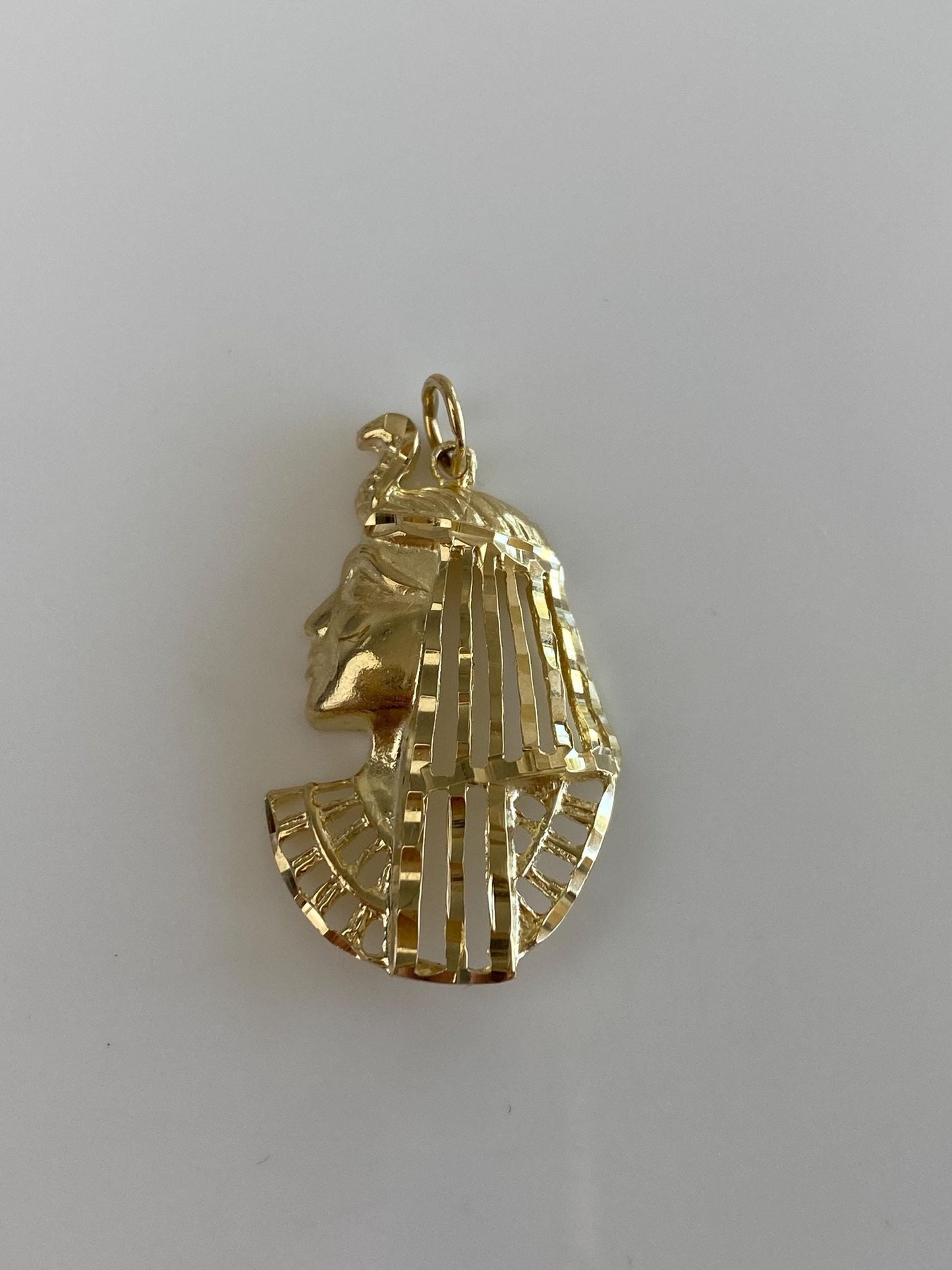 Vintage Solid 14k Yellow Gold Diamond Cut Egyptian Pharoah Charm