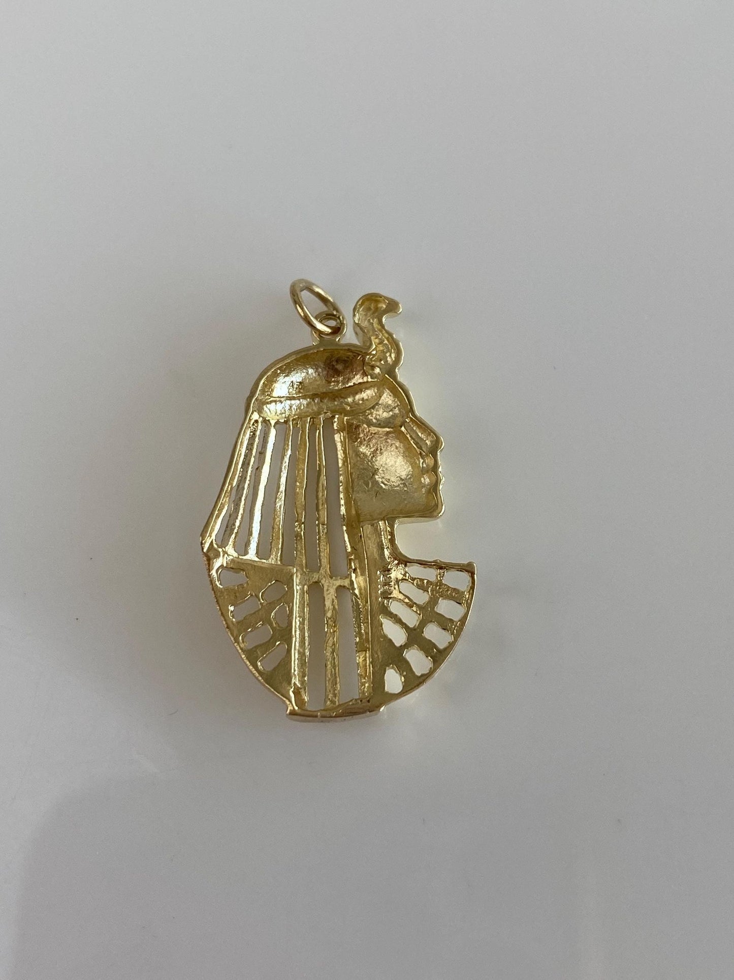 Vintage Solid 14k Yellow Gold Diamond Cut Egyptian Pharoah Charm