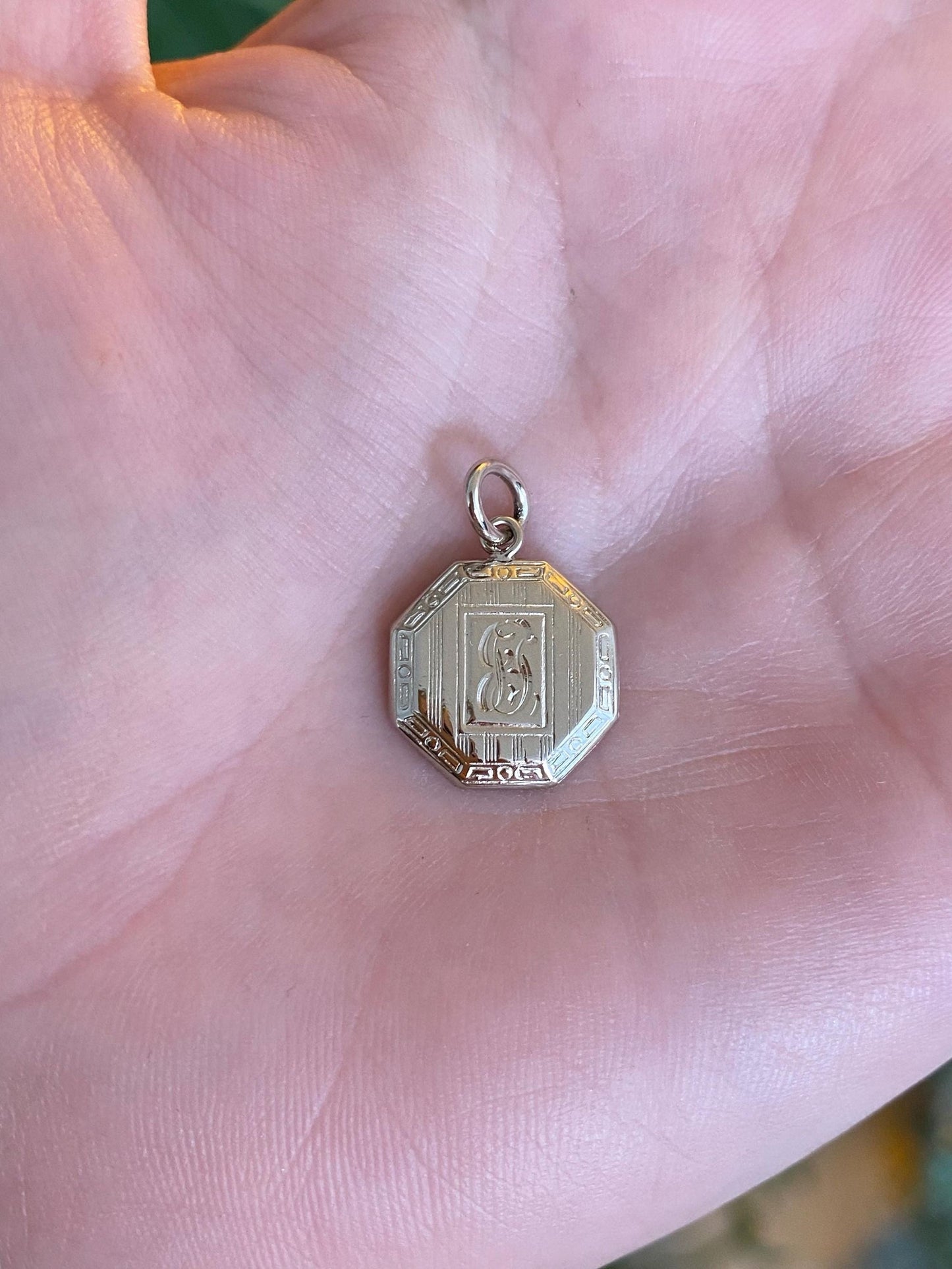 Vintage Solid 14k White Gold Cufflink Conversion Charm