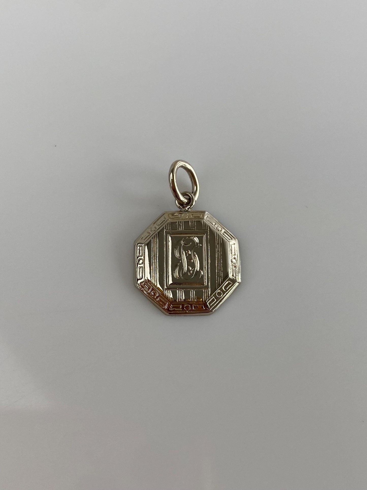 Vintage Solid 14k White Gold Cufflink Conversion Charm