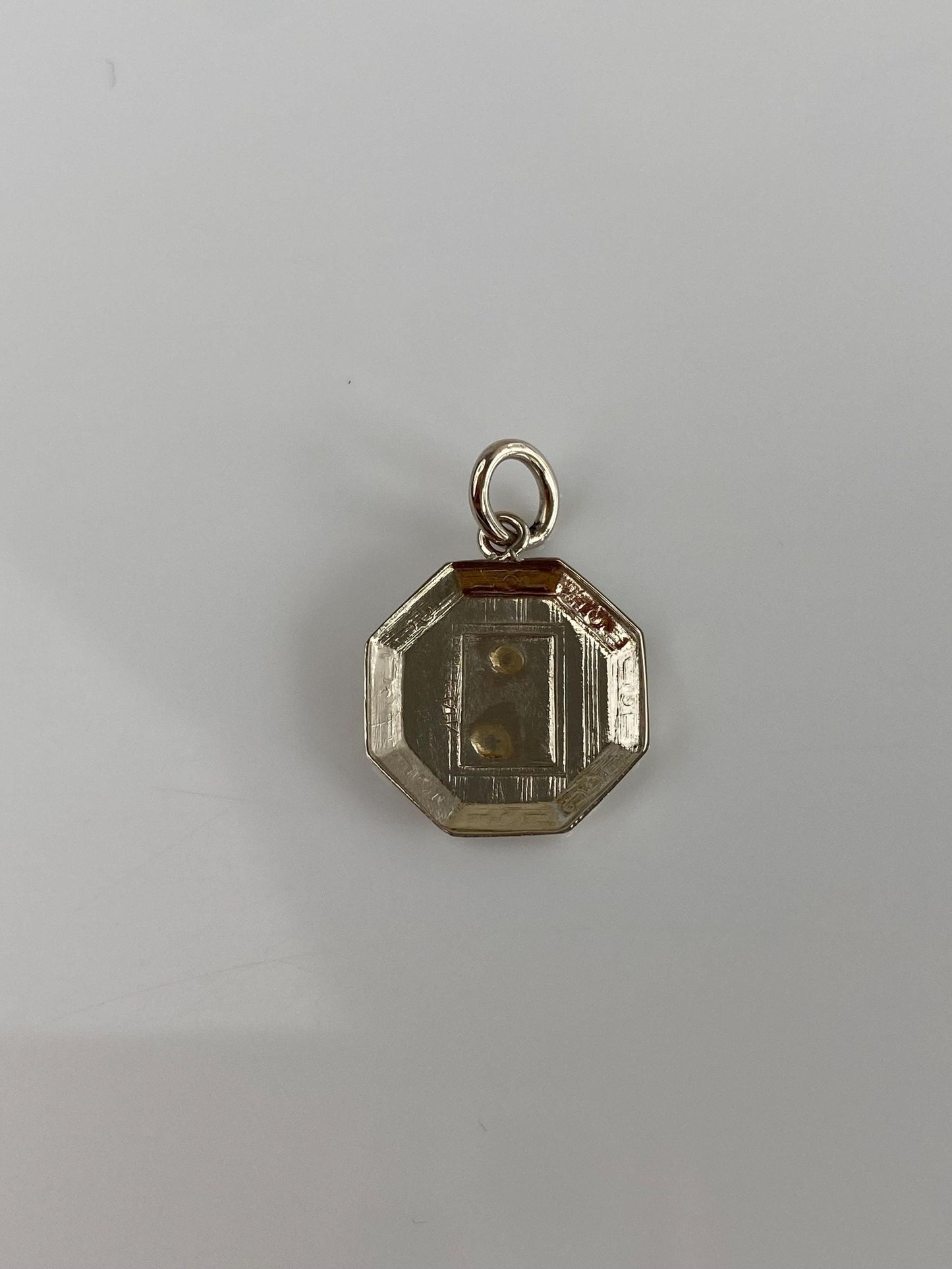 Vintage Solid 14k White Gold Cufflink Conversion Charm