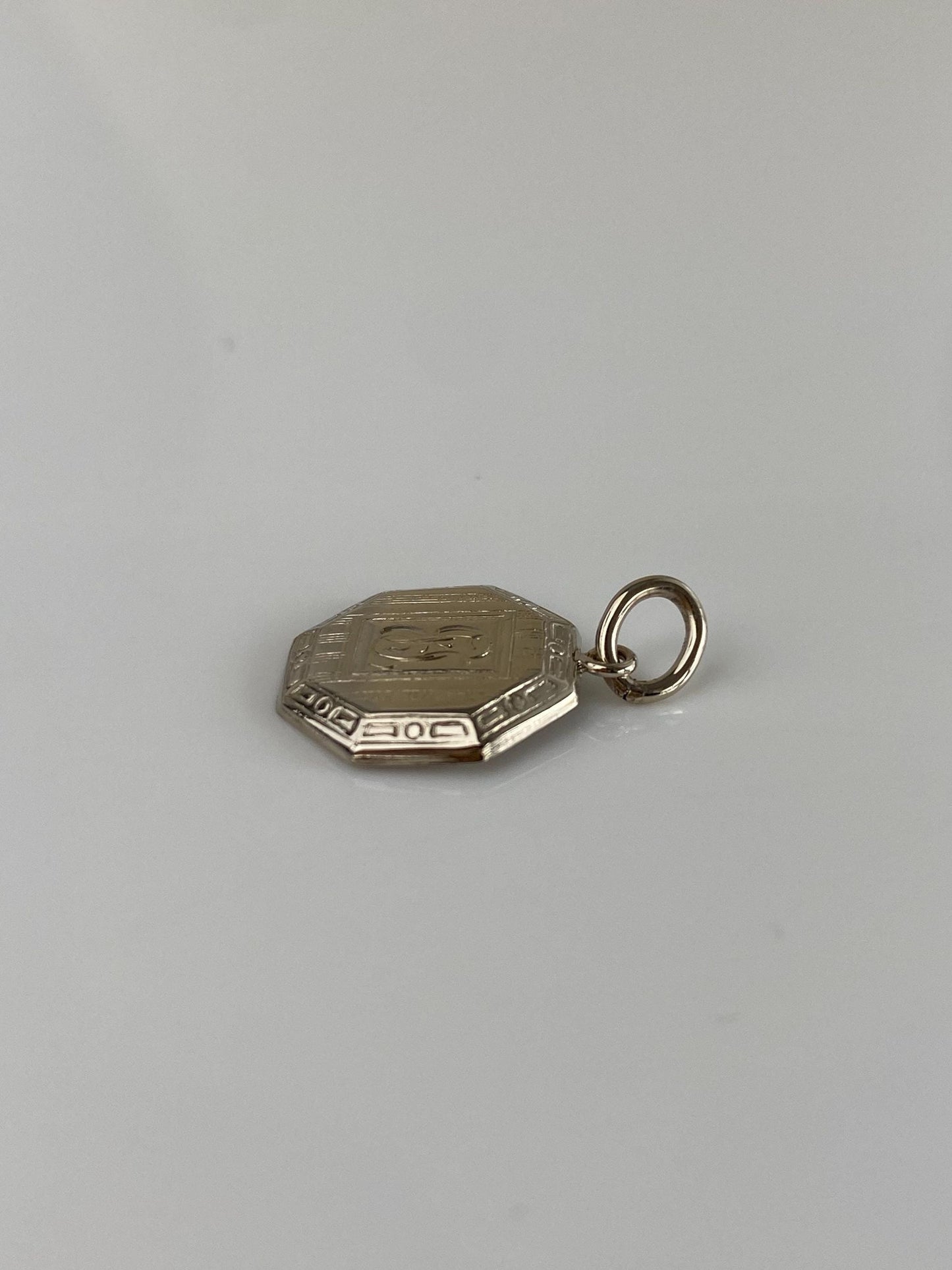 Vintage Solid 14k White Gold Cufflink Conversion Charm