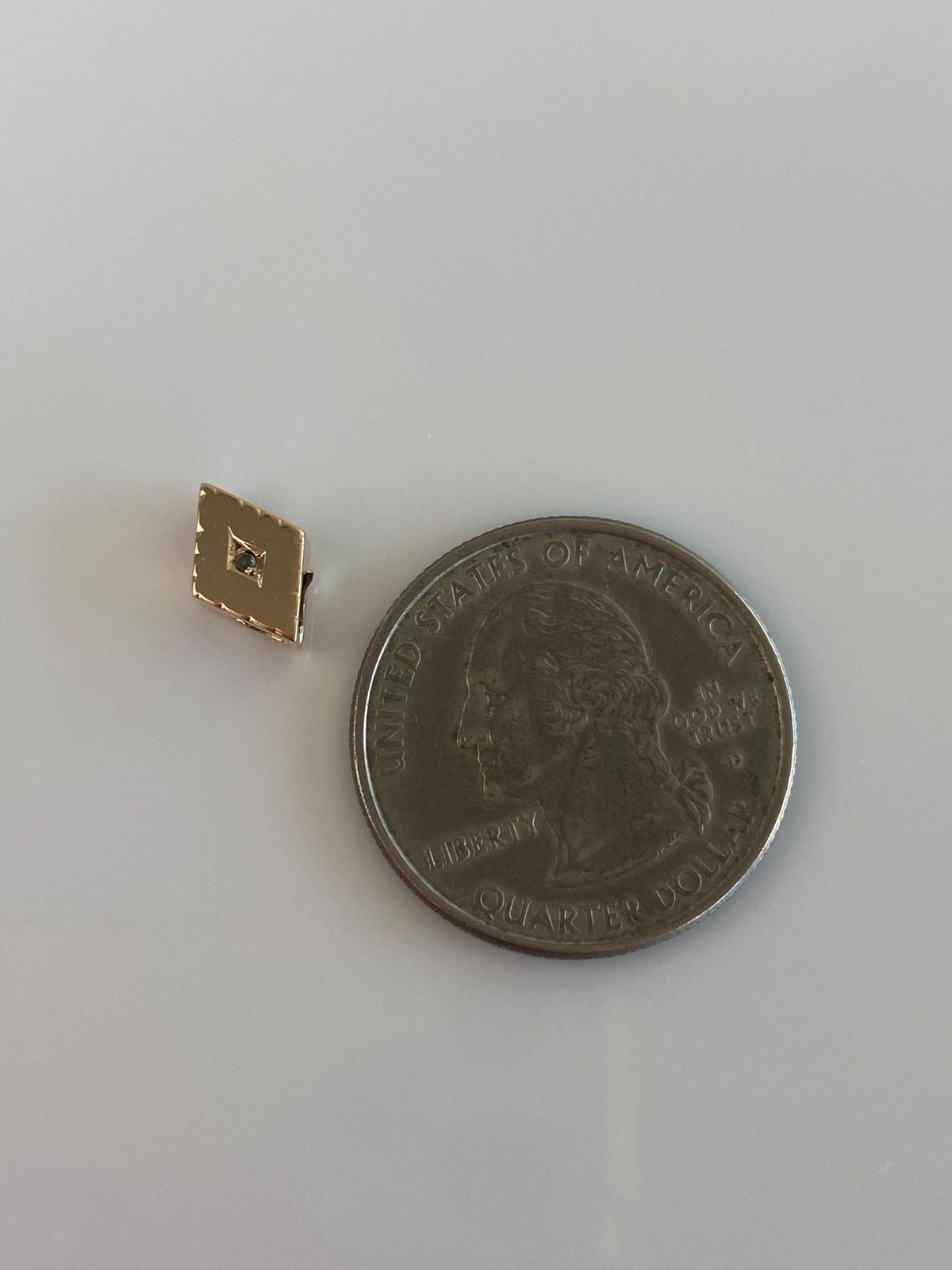 Vintage Solid 10k Yellow Gold Diamond Slide Charm