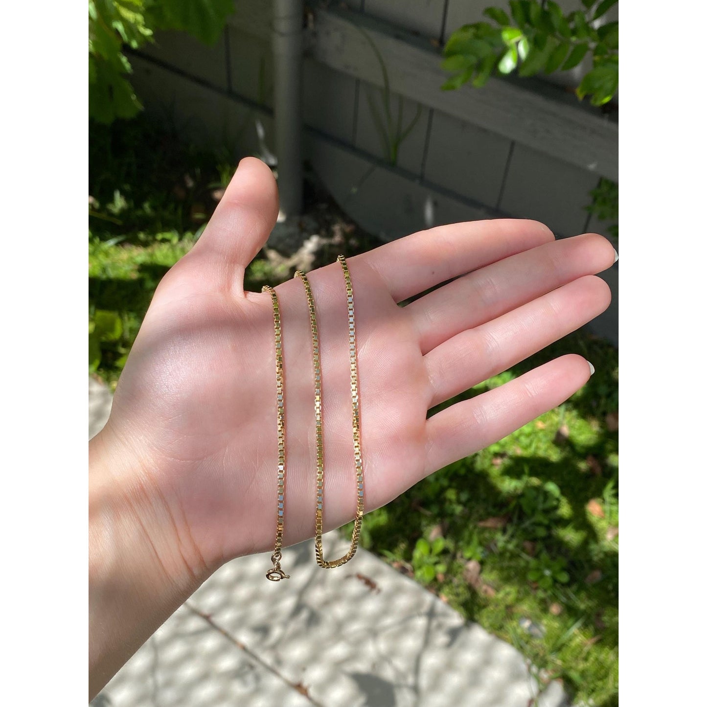 Vintage Solid 14k Yellow Gold Chunky Box Chain Necklace - 20.25 inches