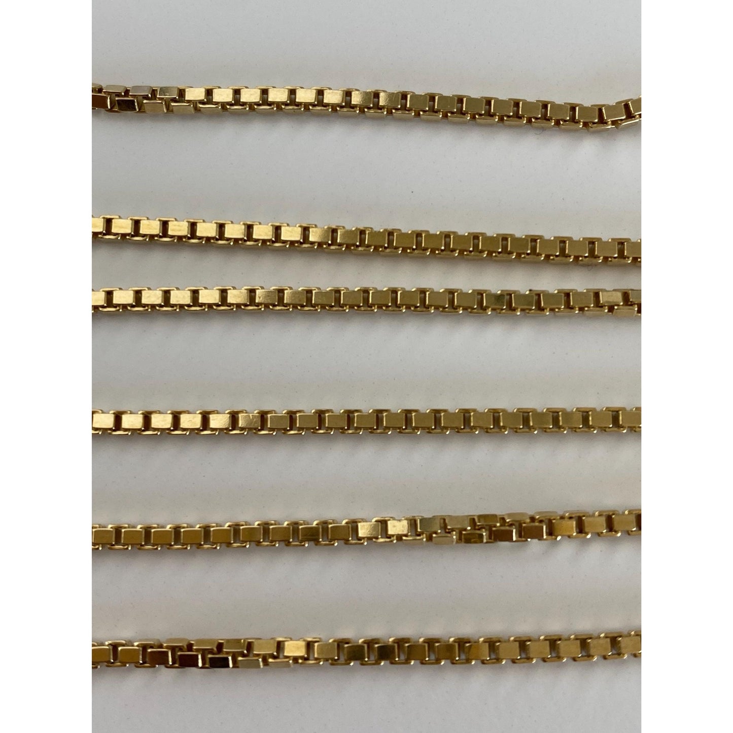 Vintage Solid 14k Yellow Gold Chunky Box Chain Necklace - 20.25 inches