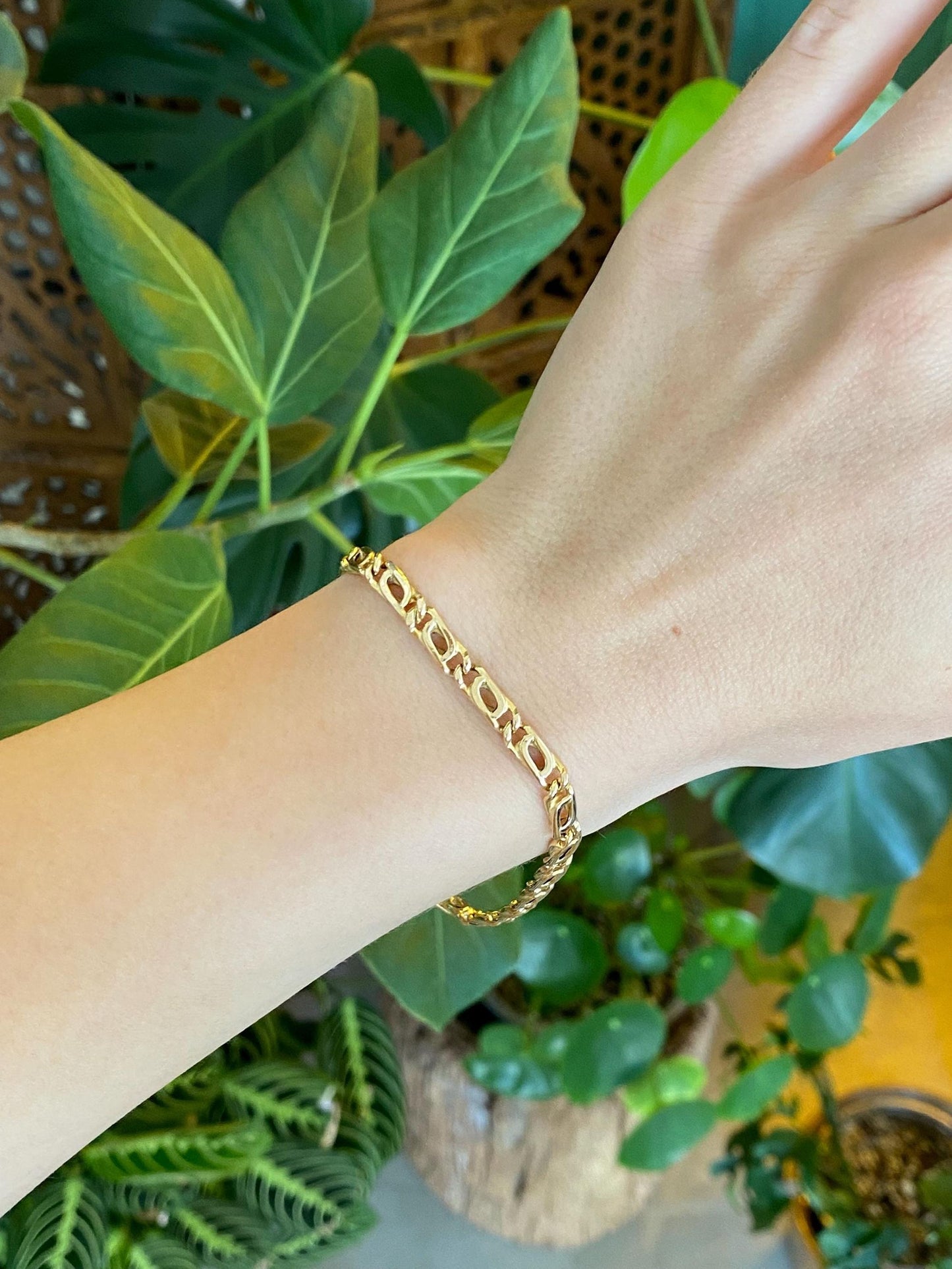 Vintage 14k Yellow Gold Fancy Link Bracelet - 8 inches