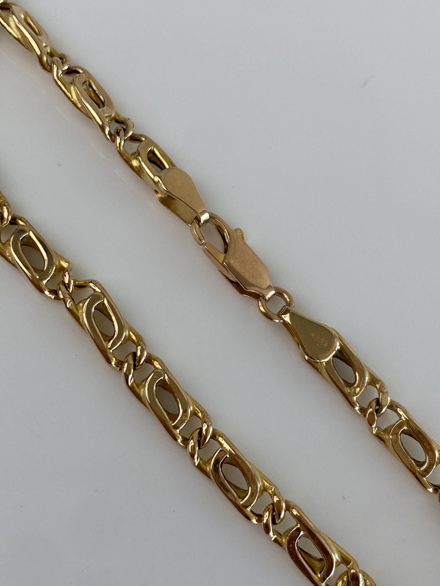 Vintage 14k Yellow Gold Fancy Link Bracelet - 8 inches