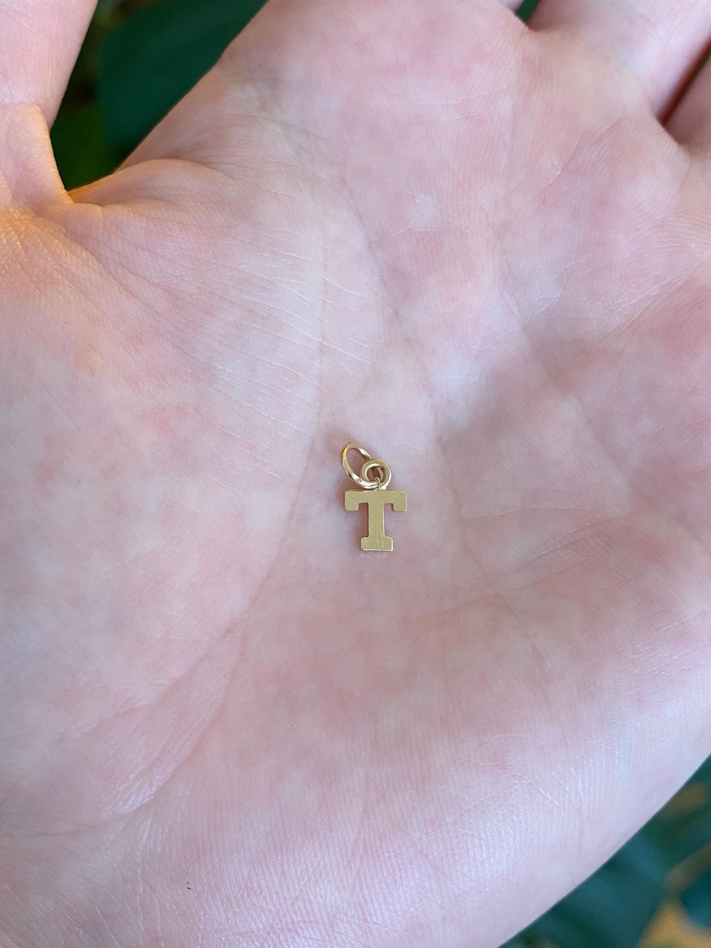 Solid 14k Yellow Gold Initial 'T' Charm