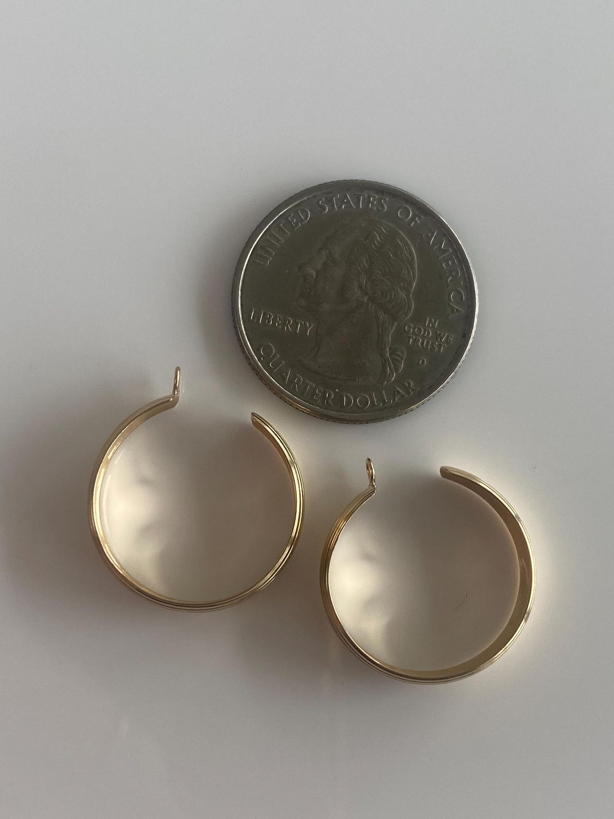 Vintage Solid 14k Yellow Gold Lined Hoop Earring Jackets