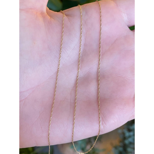 Vintage Solid 14k Yellow Gold Dainty Chain Necklace - 20.25 inches