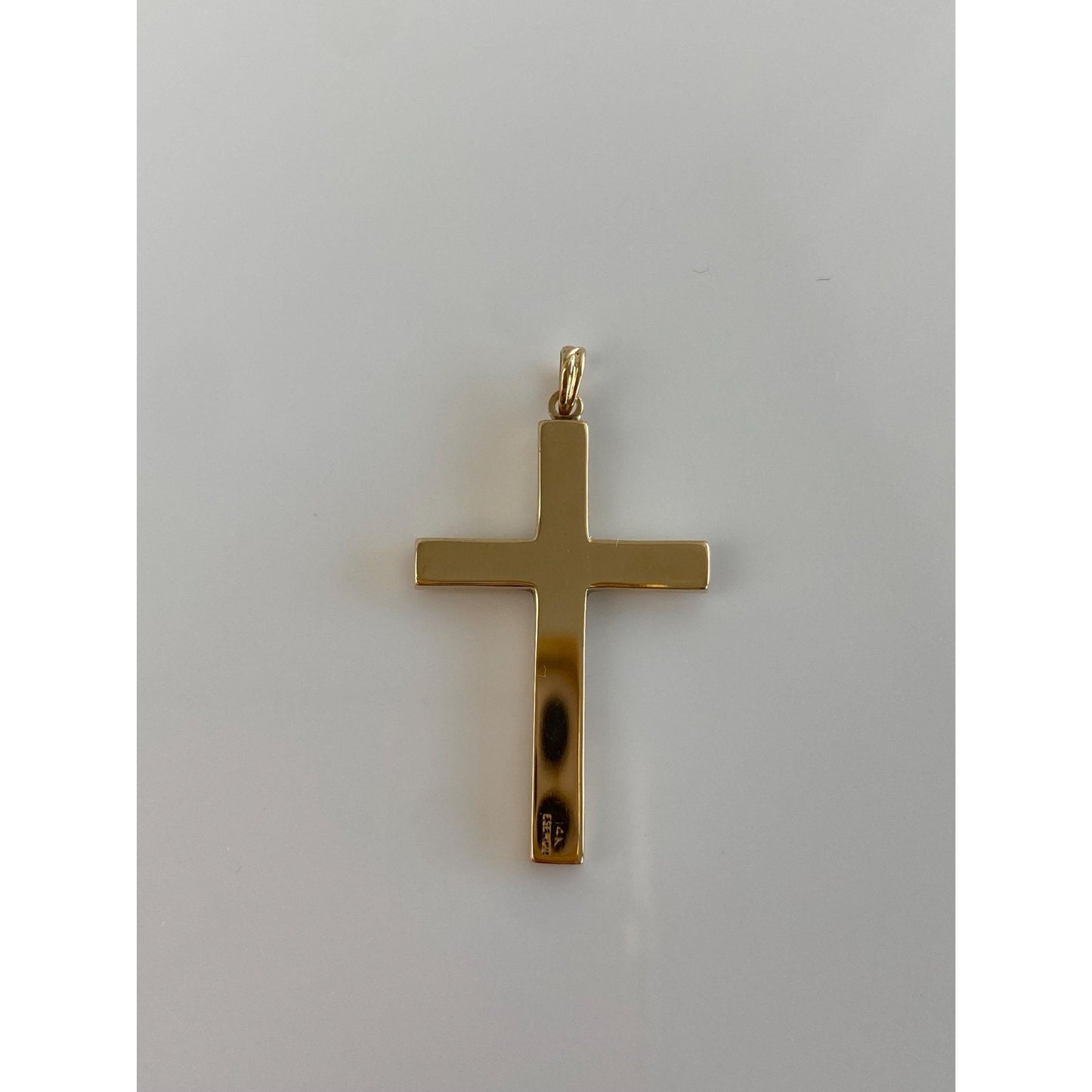 Vintage 14k White & Yellow Gold Diamond Cross Charm